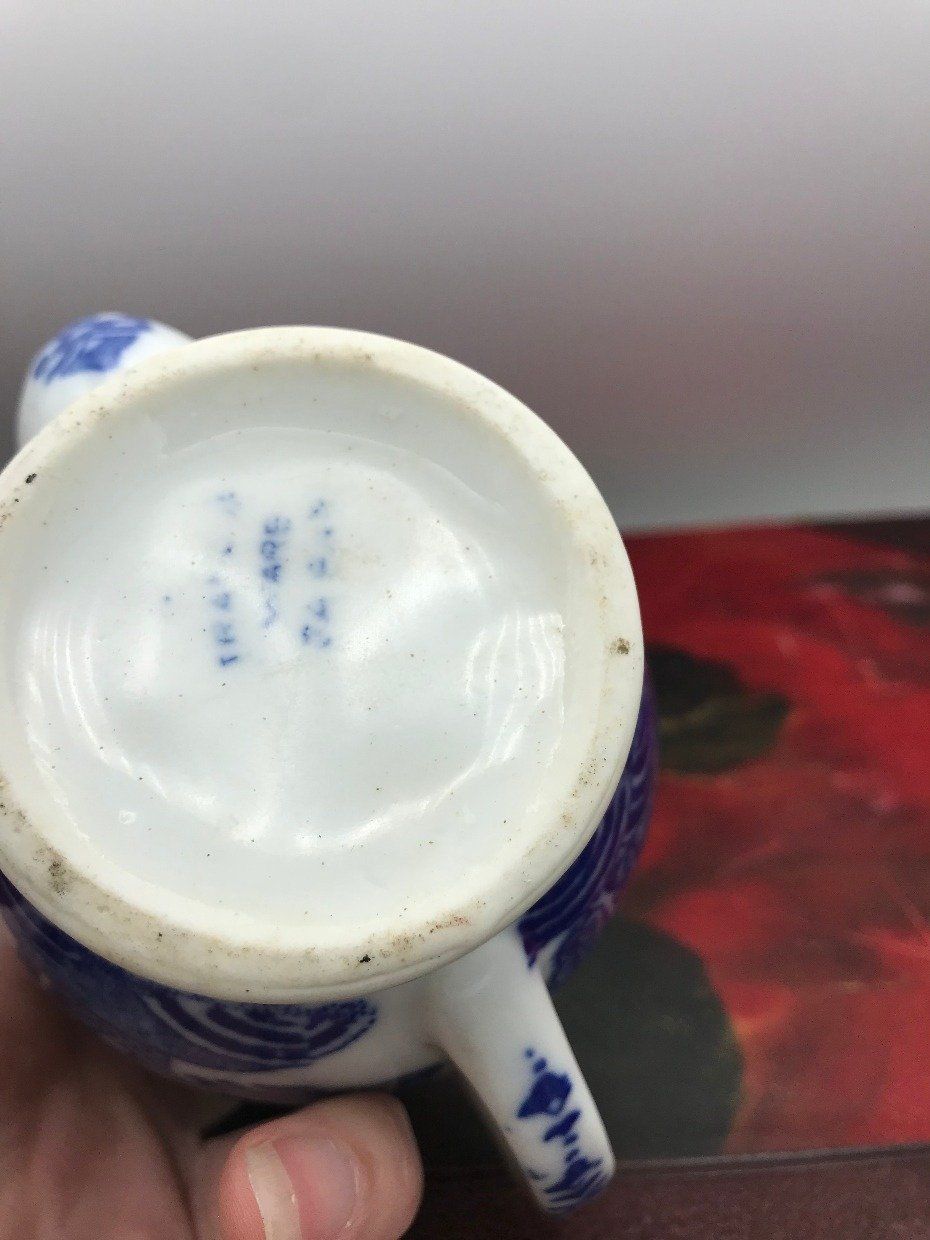 Blue and White Transor Ware Porcelain Teapot 3