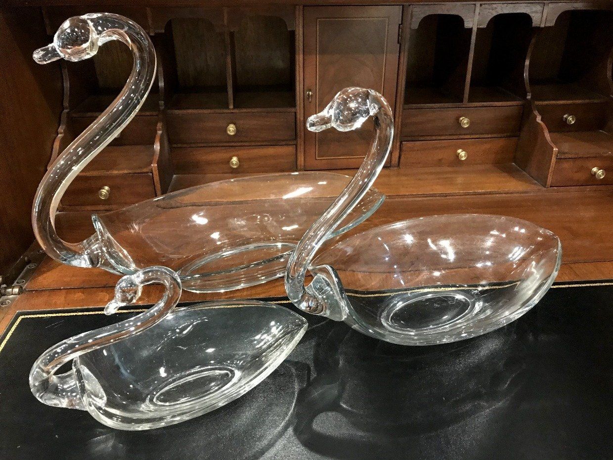 Set of 3 Crystal Swans