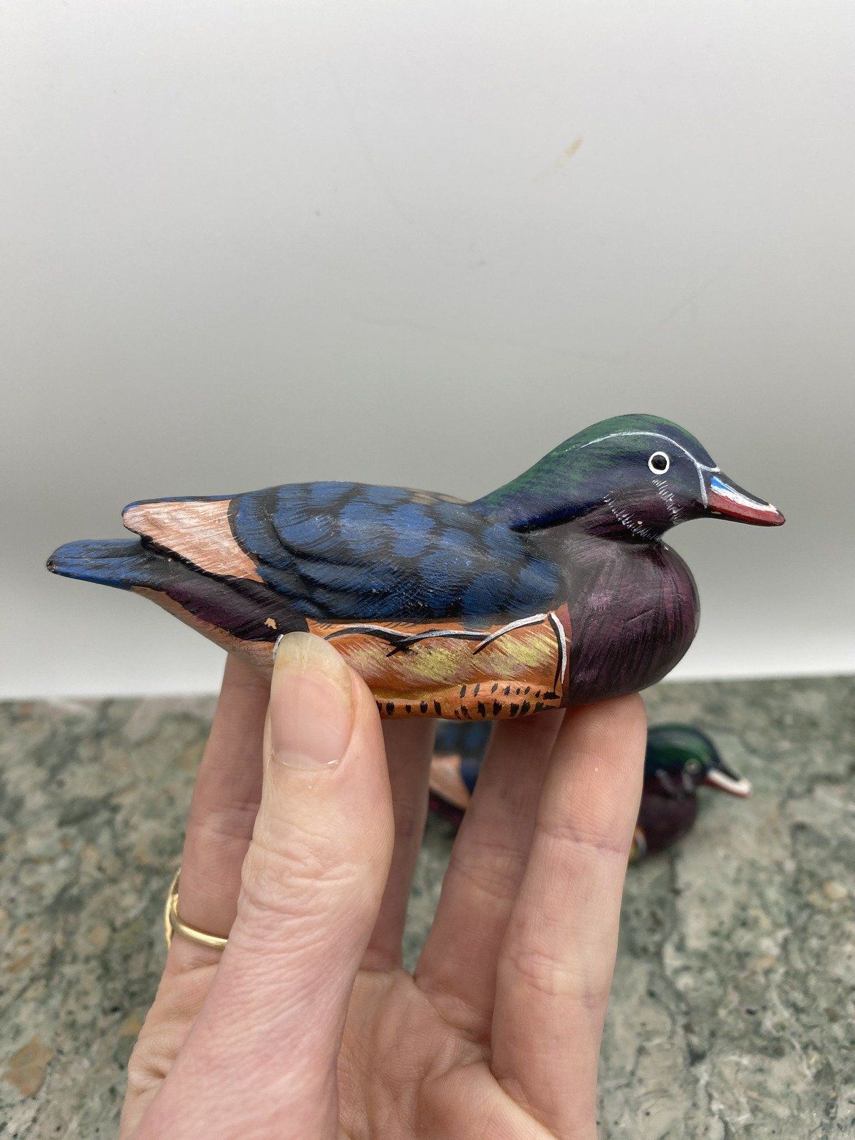 Chinese Ceramic Hand Painted Mallard Figurines #1046 2