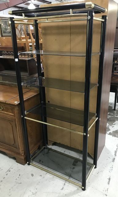 Modern Black and Brass Display Stand