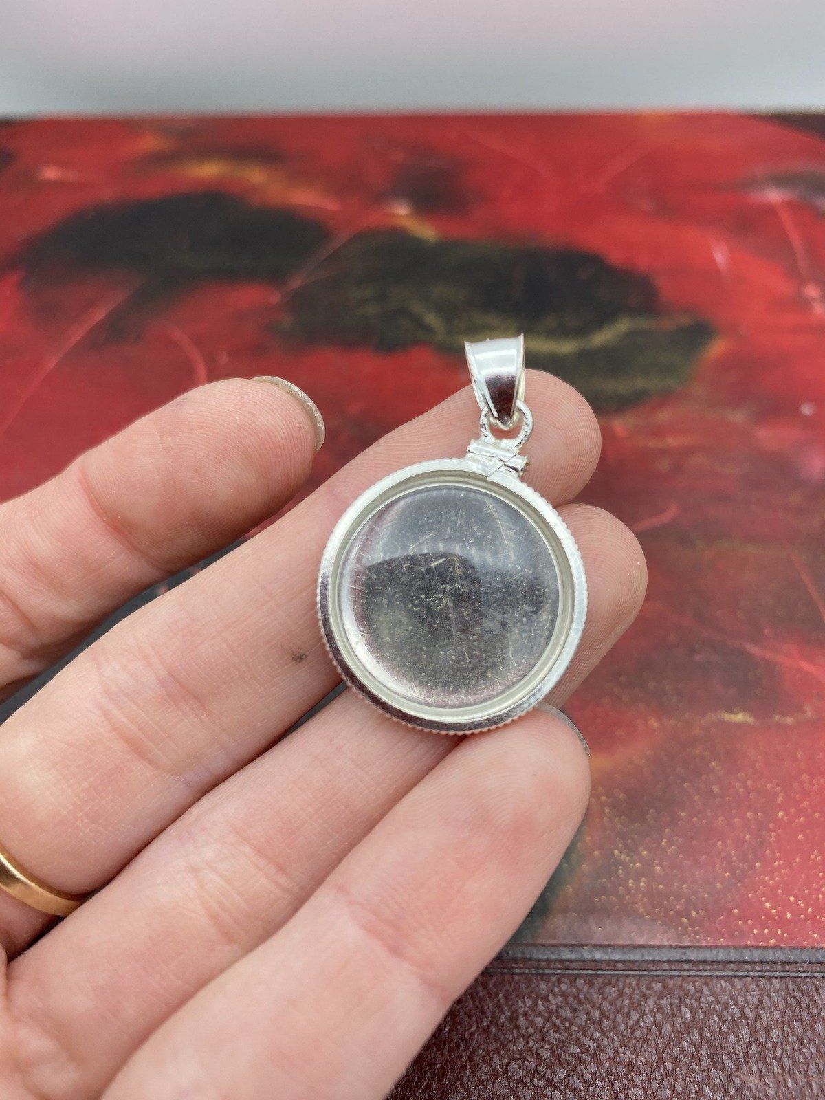 Sterling Silver Open Face Bezeled Photo Locket Pendant 4