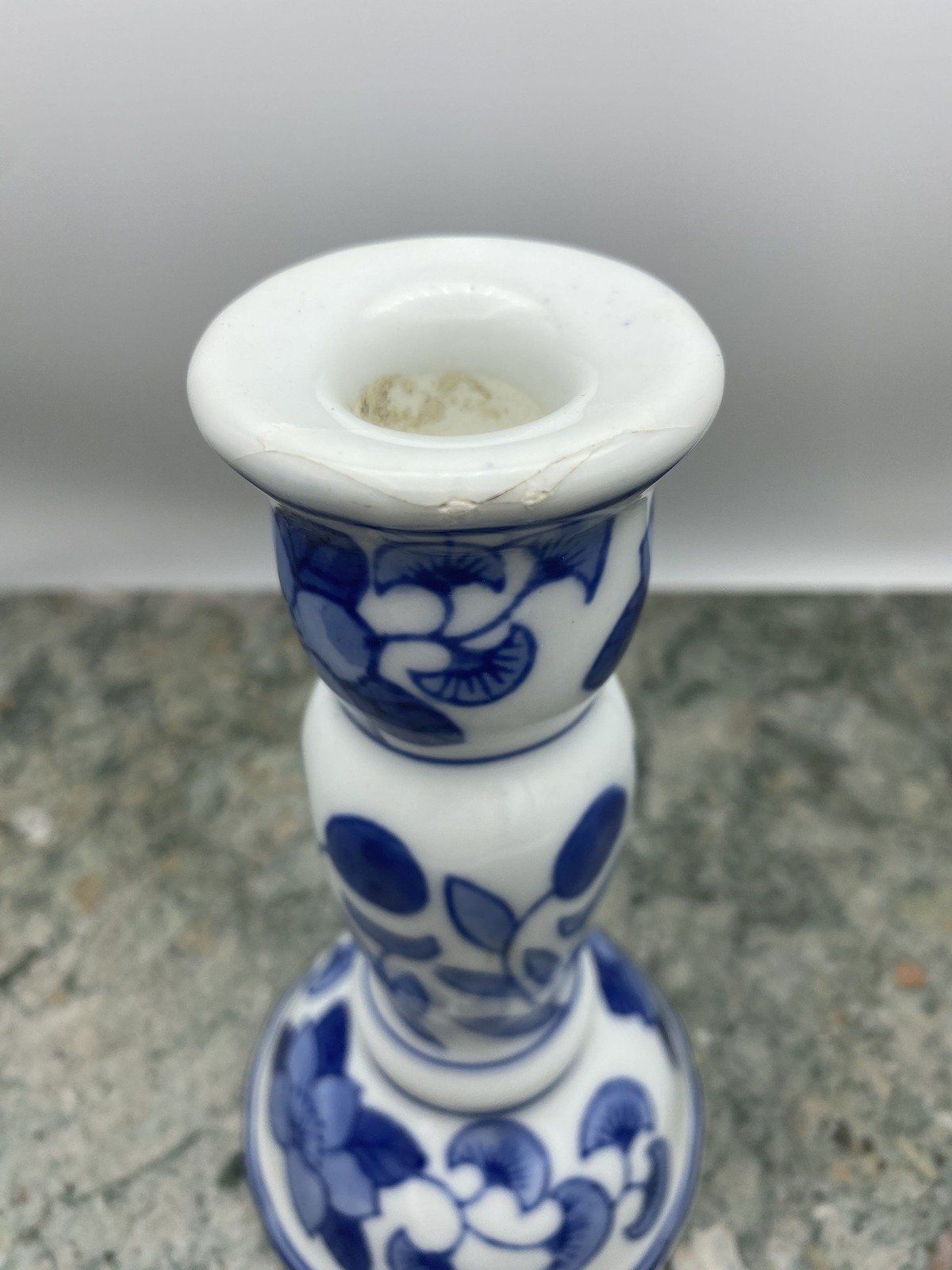 Flow Blue Oriental Candle Stick Holder 2