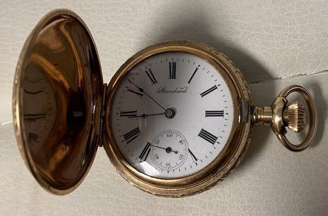 New York Standard Acanthus Waterscape Etched Pocket Watch c.1906 3