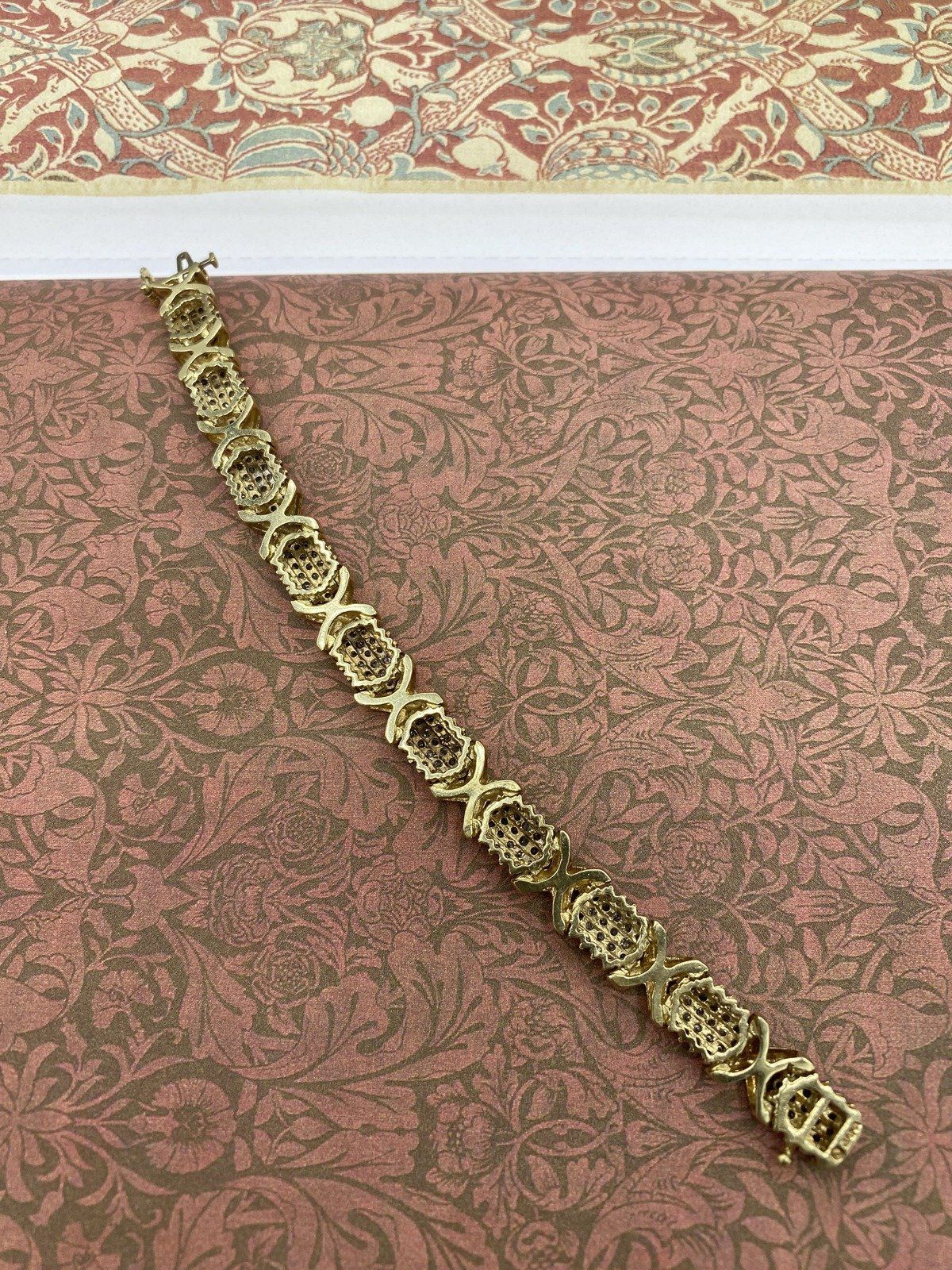 14k Gold 2.50ctw Ladies Diamond Cluster X Link 6.5L Tennis Bracelet w GIA + Appraisal 4