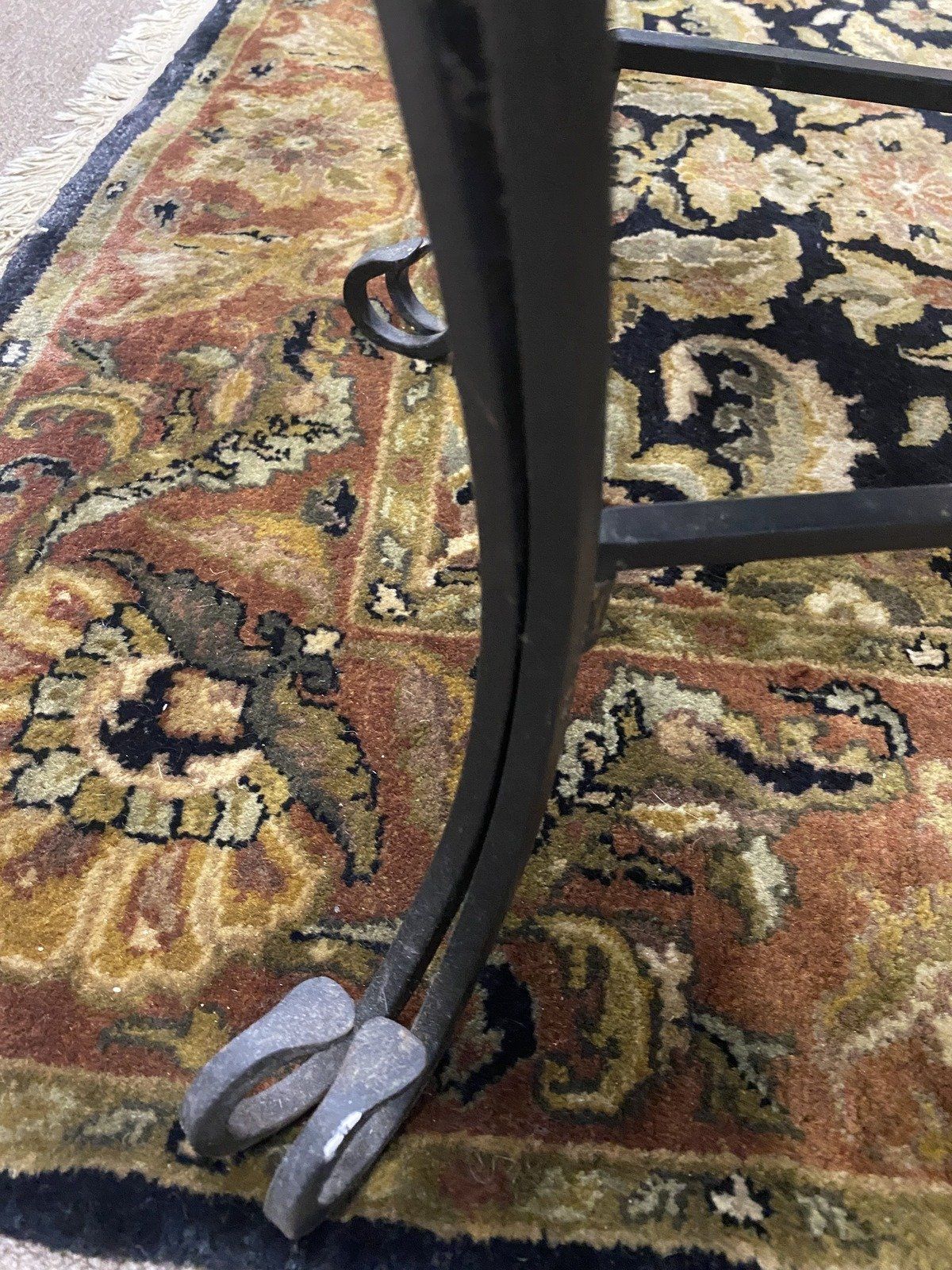 Modern Wrought Iron Sofa Table w Stone Top #485 4