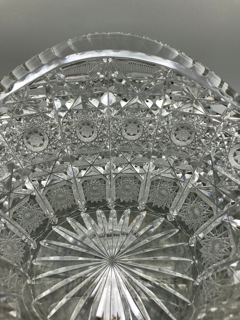 Intricately Cut German Crystal Hobstar Basket 3