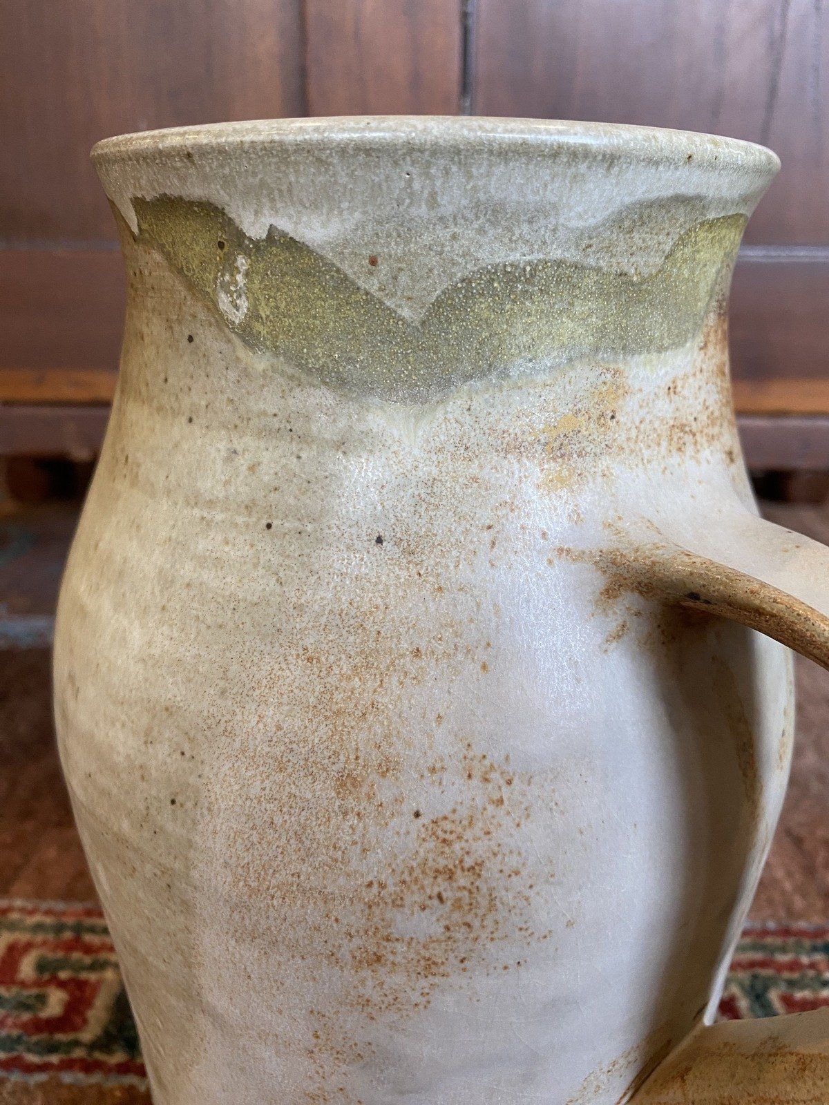 Vintage c.1987 MS Artist Pat Gavin Signed + Dated 9.5h Stoneware Pottery Pitcher 5
