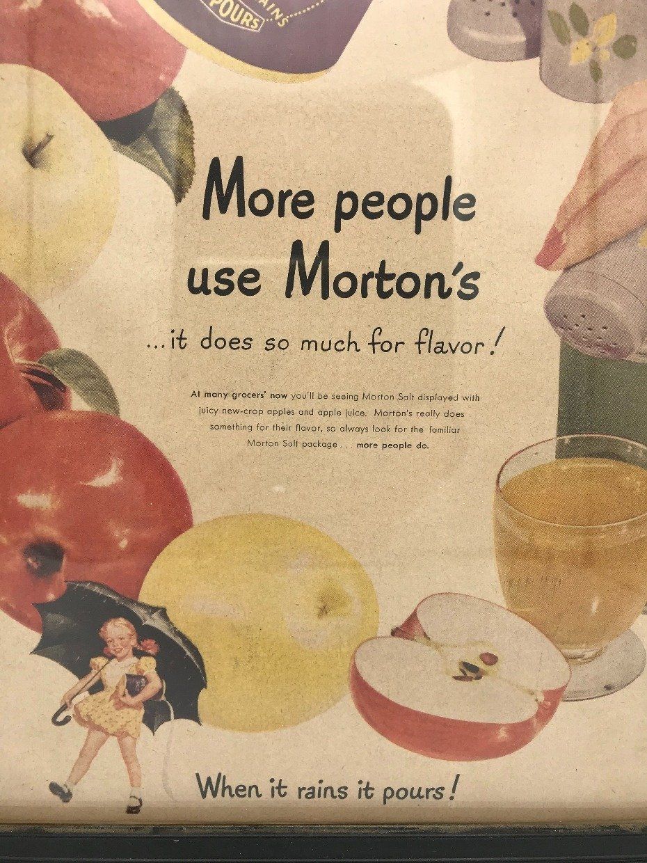 Mortons Salt Advertisting 1950's 2