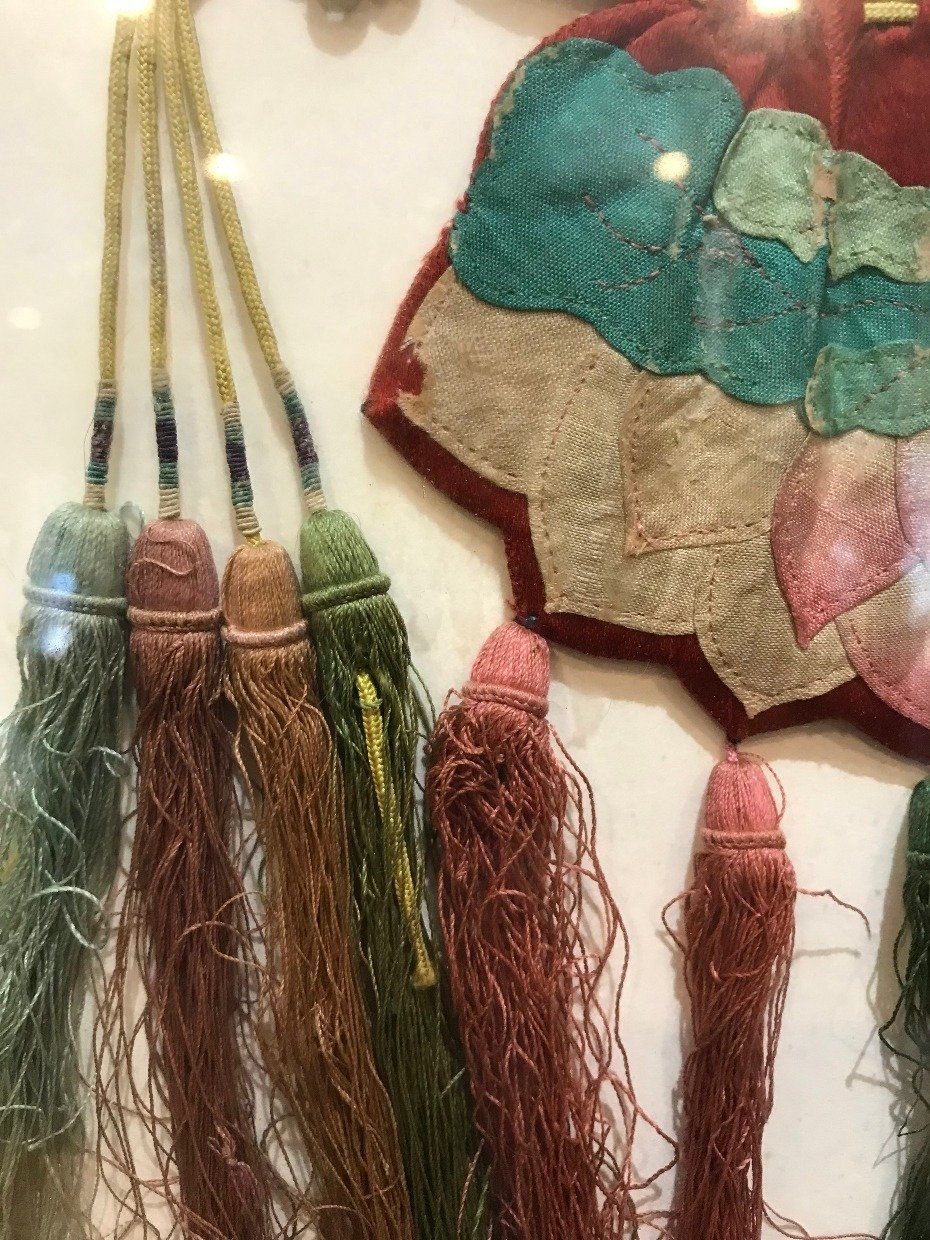 Framed Leather Tassel Folk Art Pouch 3