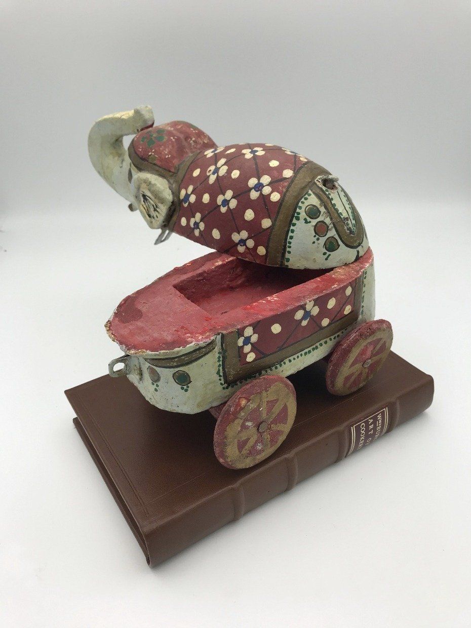 Hand Painted Indian Elephant Wheeled Stash Box 4