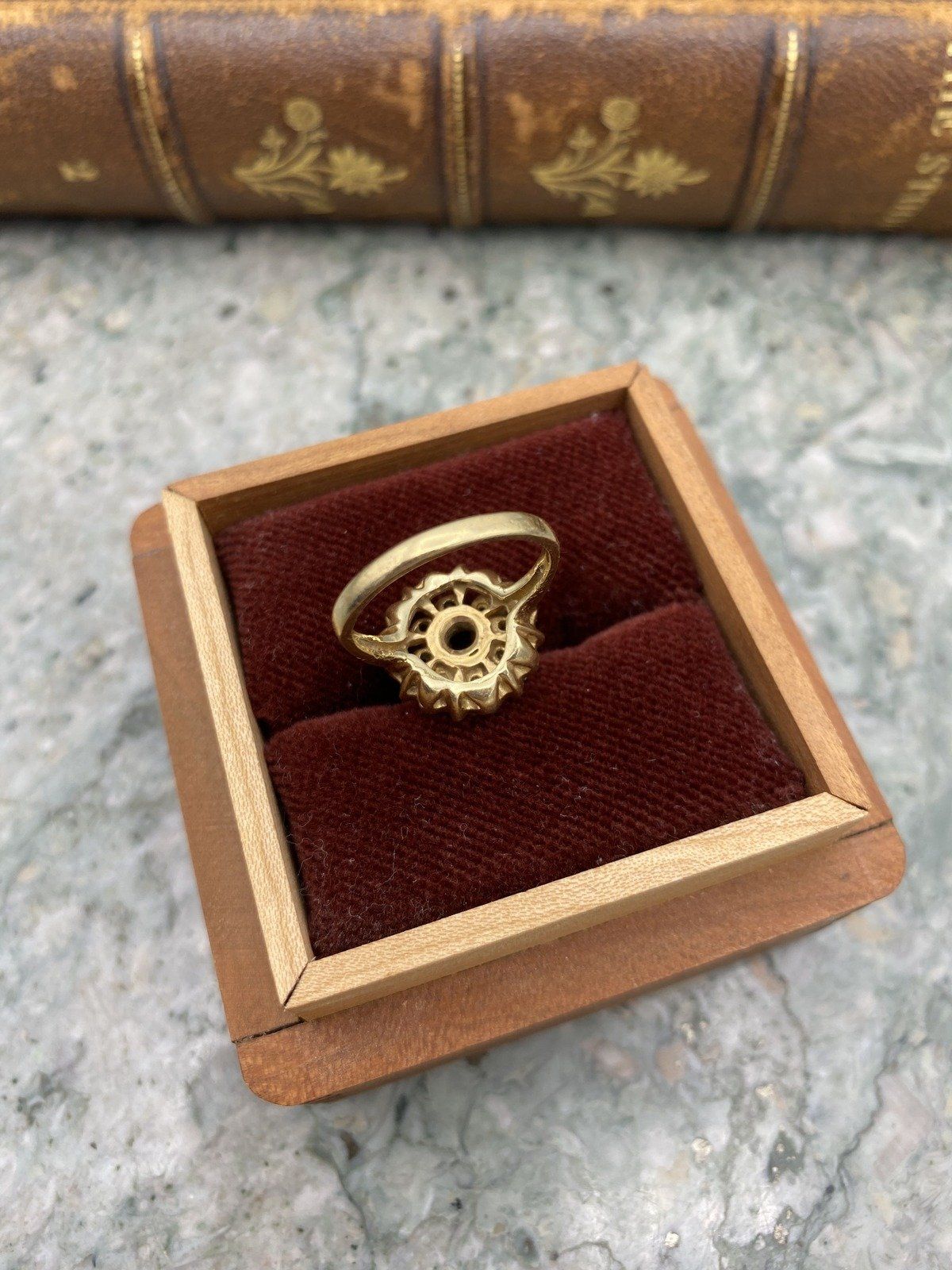 Vintage c.1950s/60s 14k Gold Garnet Flower Cluster Ring #2838 4