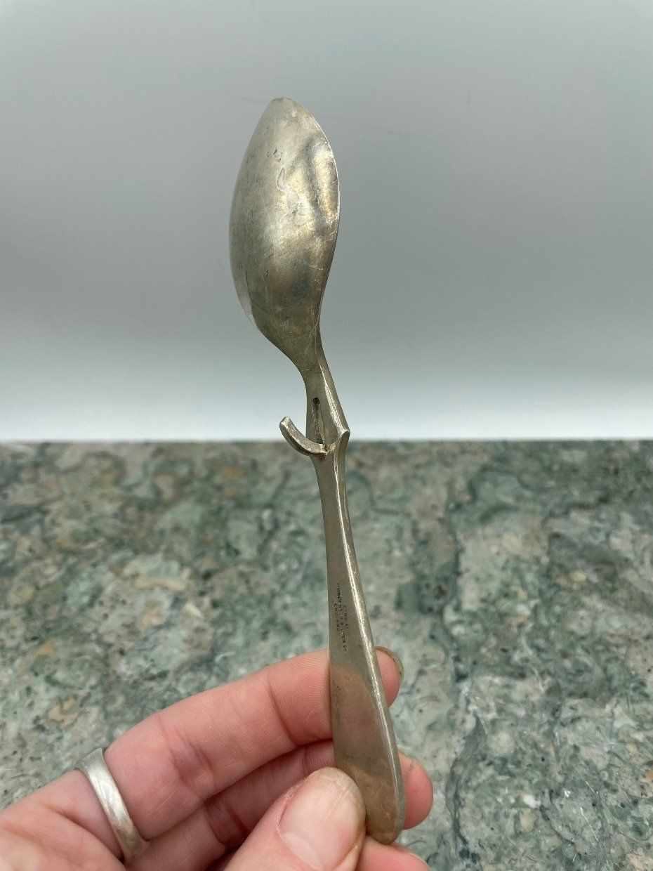 Pointed Silver Plated Serving Spoon w Hook Posterior 2