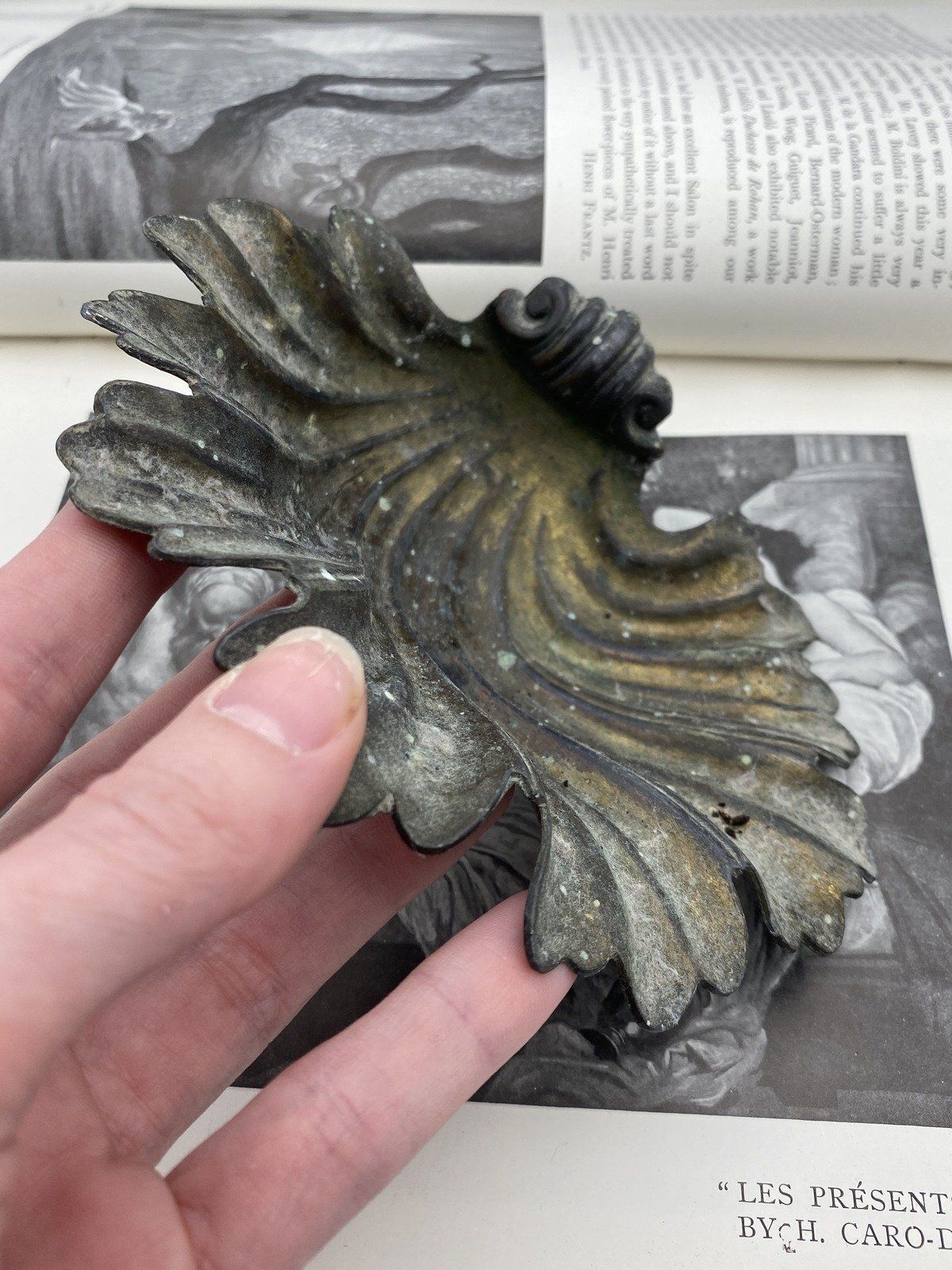 Japanese Made Cast Metal Acanthus Dish 4