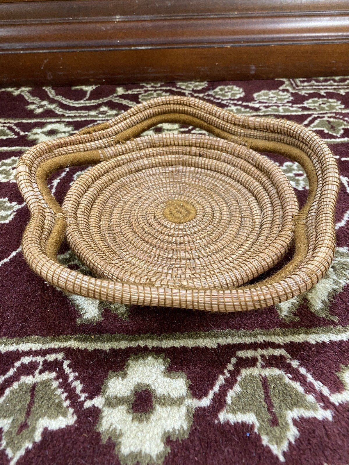 Lovely Pine Needle Scalloped Basket 9.5 2