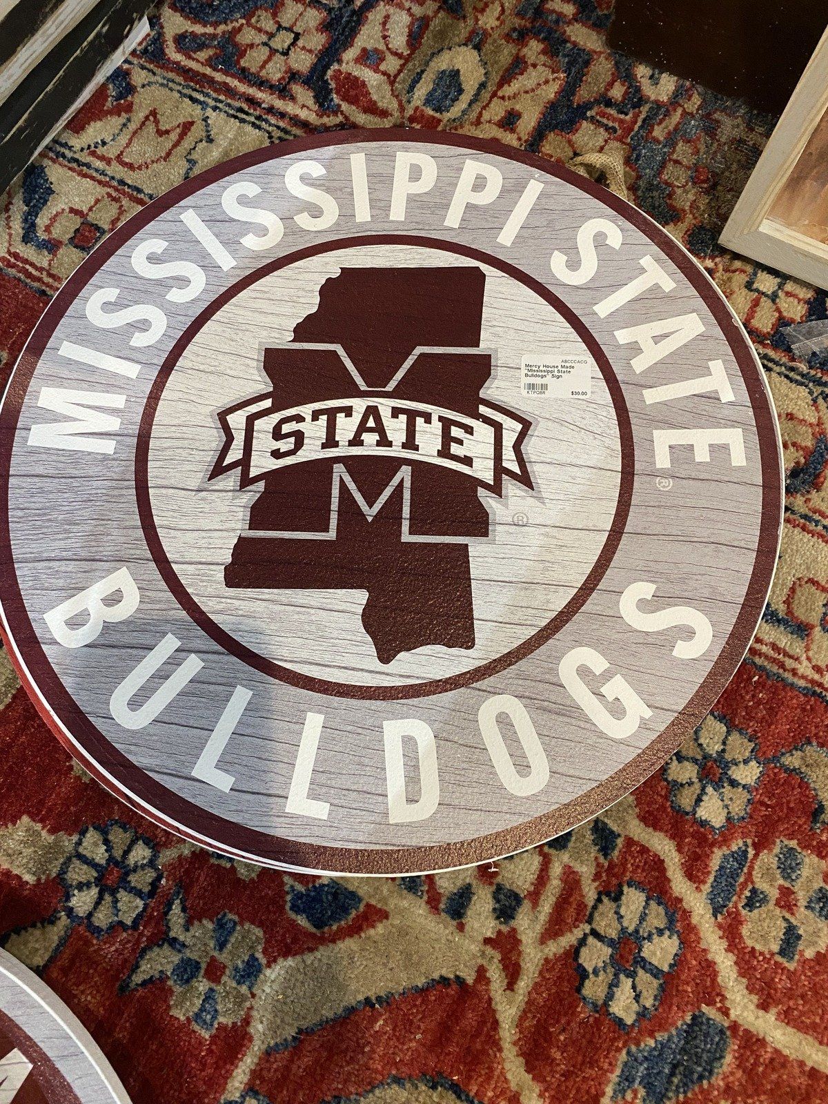 Mercy House Made Mississippi State Bulldogs Sign