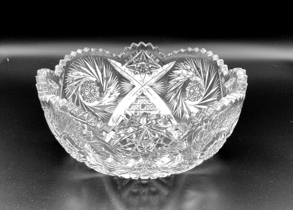 Libbey signed Cut Bowl Sword and Scepter