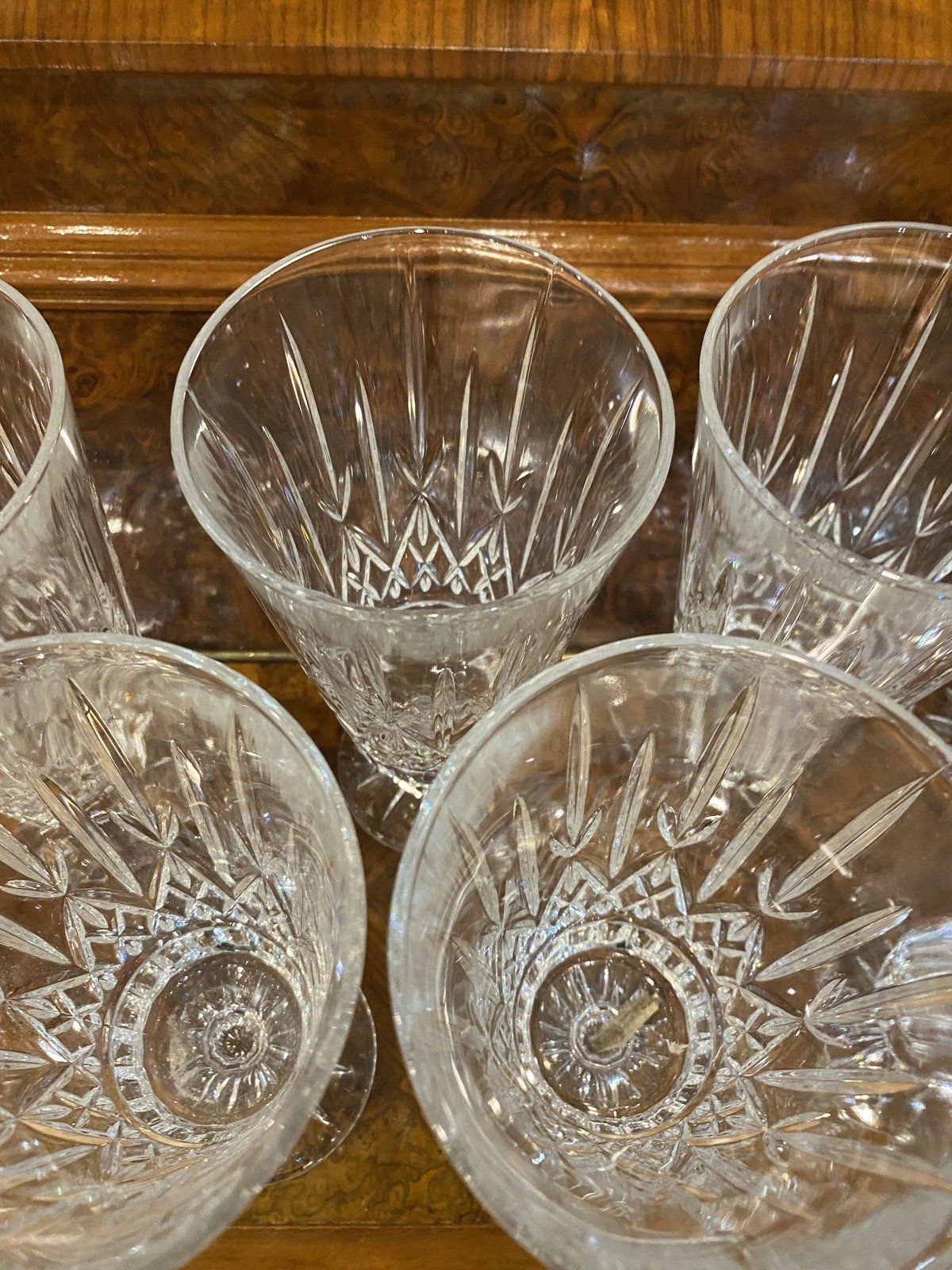Set of 8x Glass Pressed Stemmed Water Glasses 6
