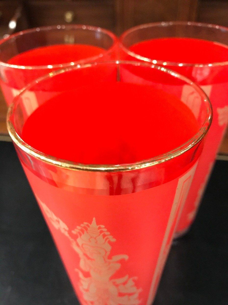 Set of 14 Vermillion Thai Drinking Glasses 4