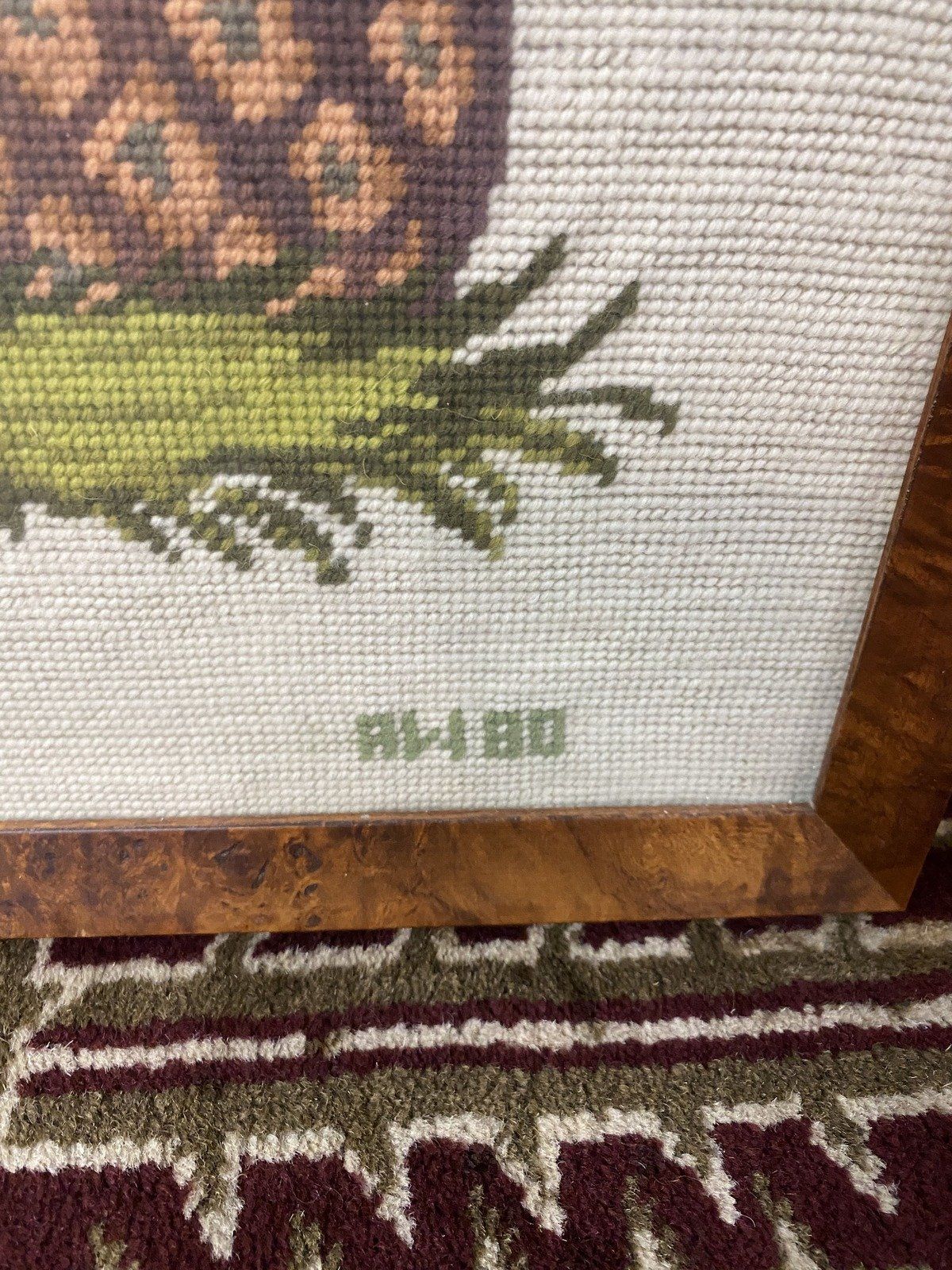 Pineapple Needlepoint Framed Wall Decor 3