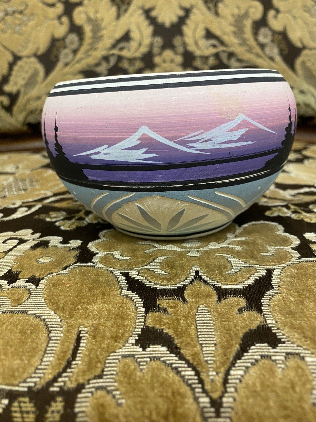Signed Colorful Signed Sagg Dineh SW Navajo Pottery Bowl 3