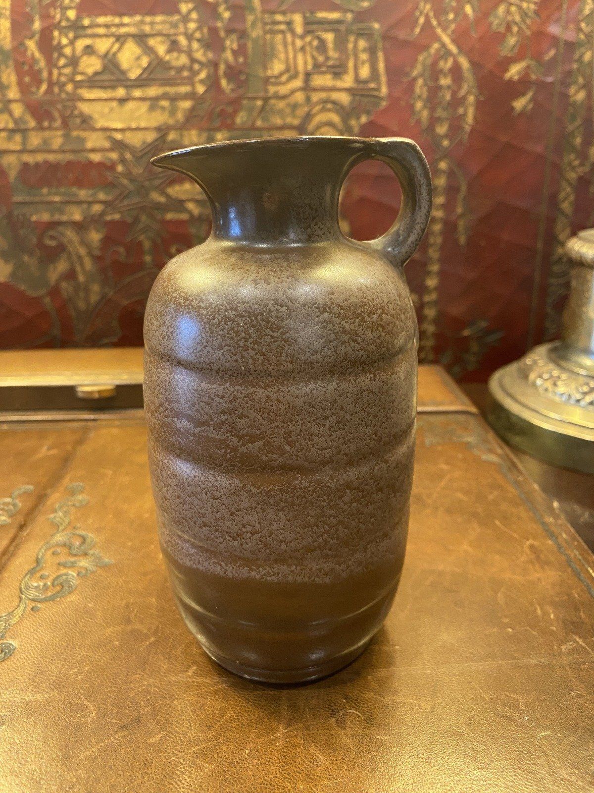 Frankoma Mocha Brown Handled Ewer No. 38I 2