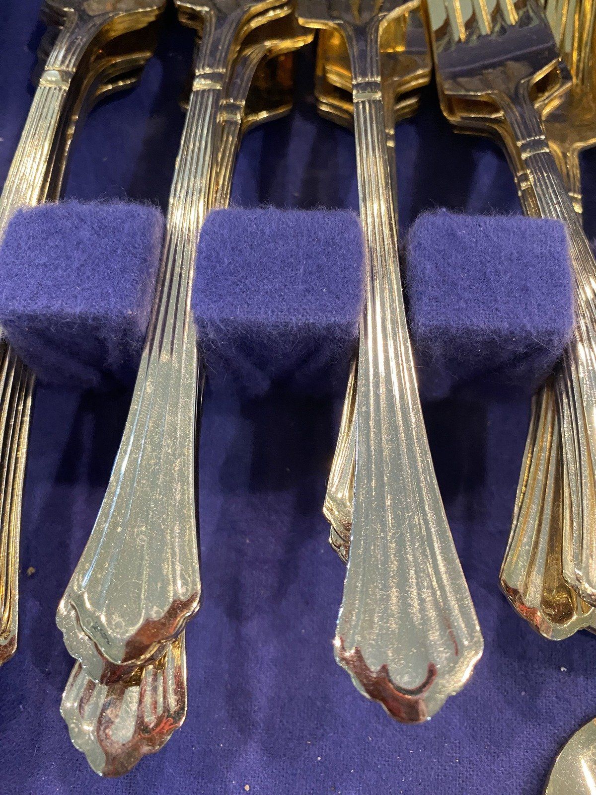 Vintage Gold Washed Shell Patterned Stainless Flatware 6
