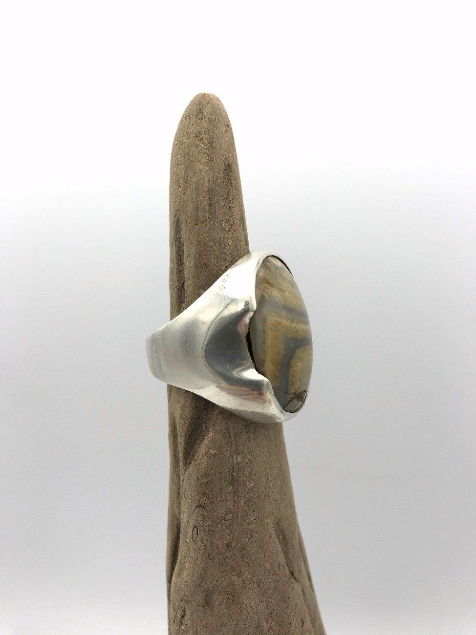 Sterling Silver Crazy Lace Agate Mens Rings 2