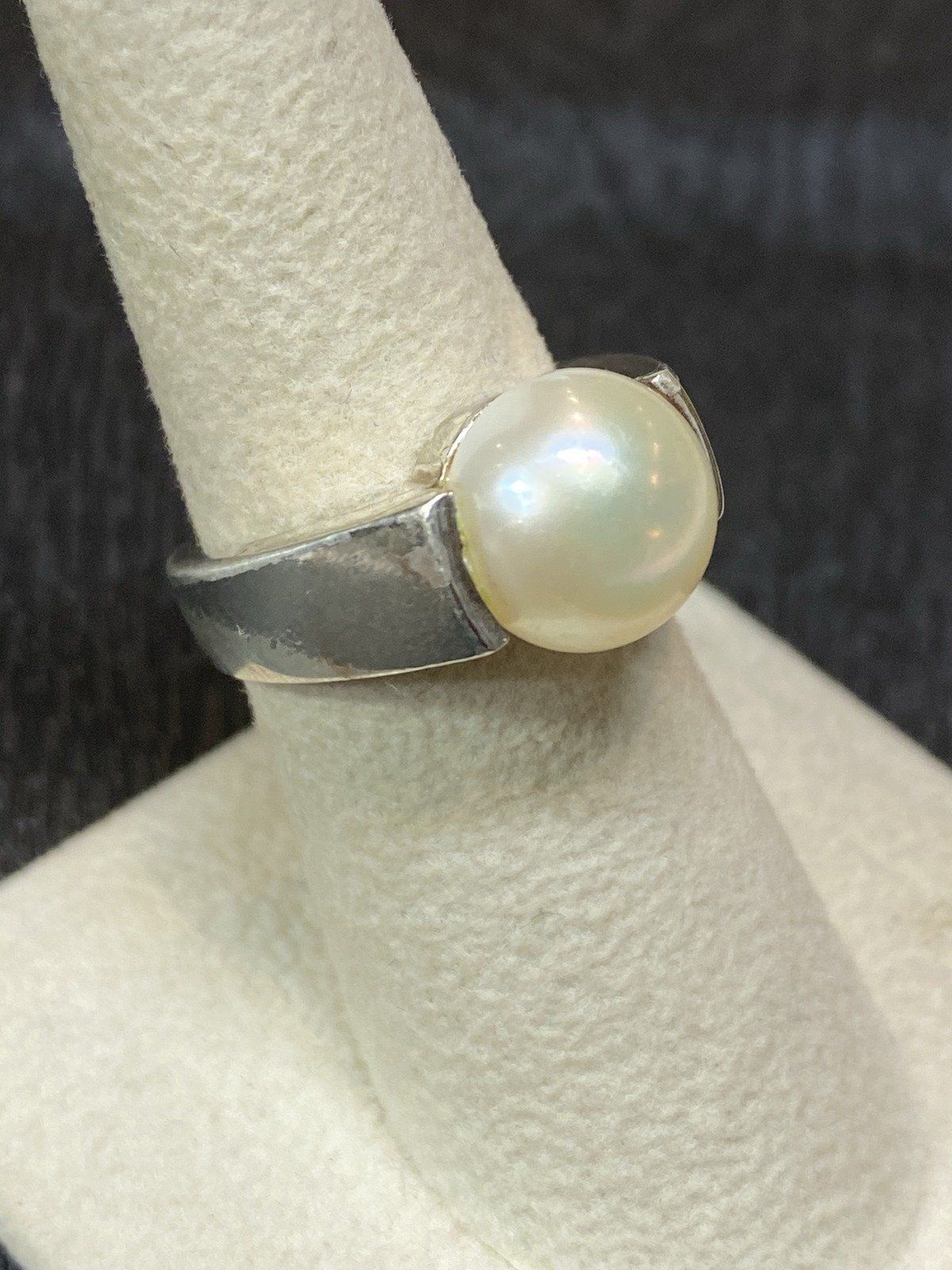 Sterling Ring with Pearl Size 6 3