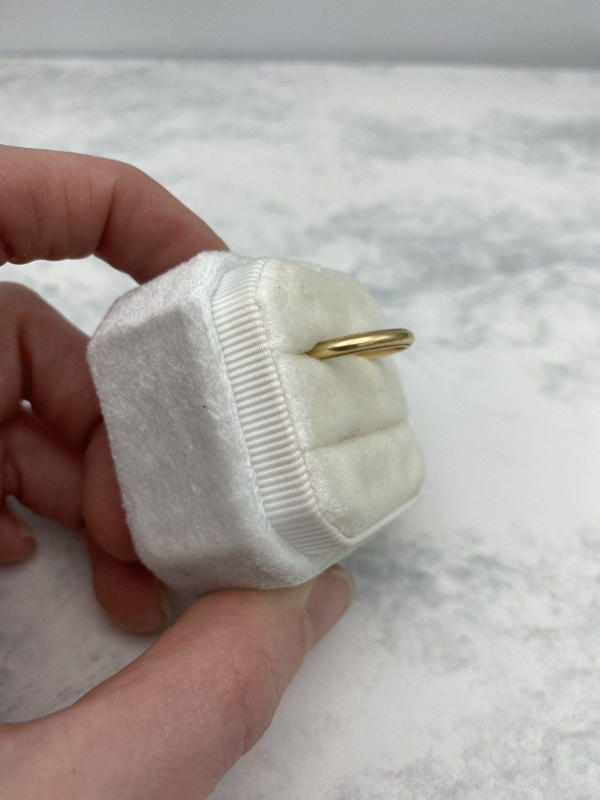 Vintage Mid Century 14k Gold Milgrain Edge Ring Band 4
