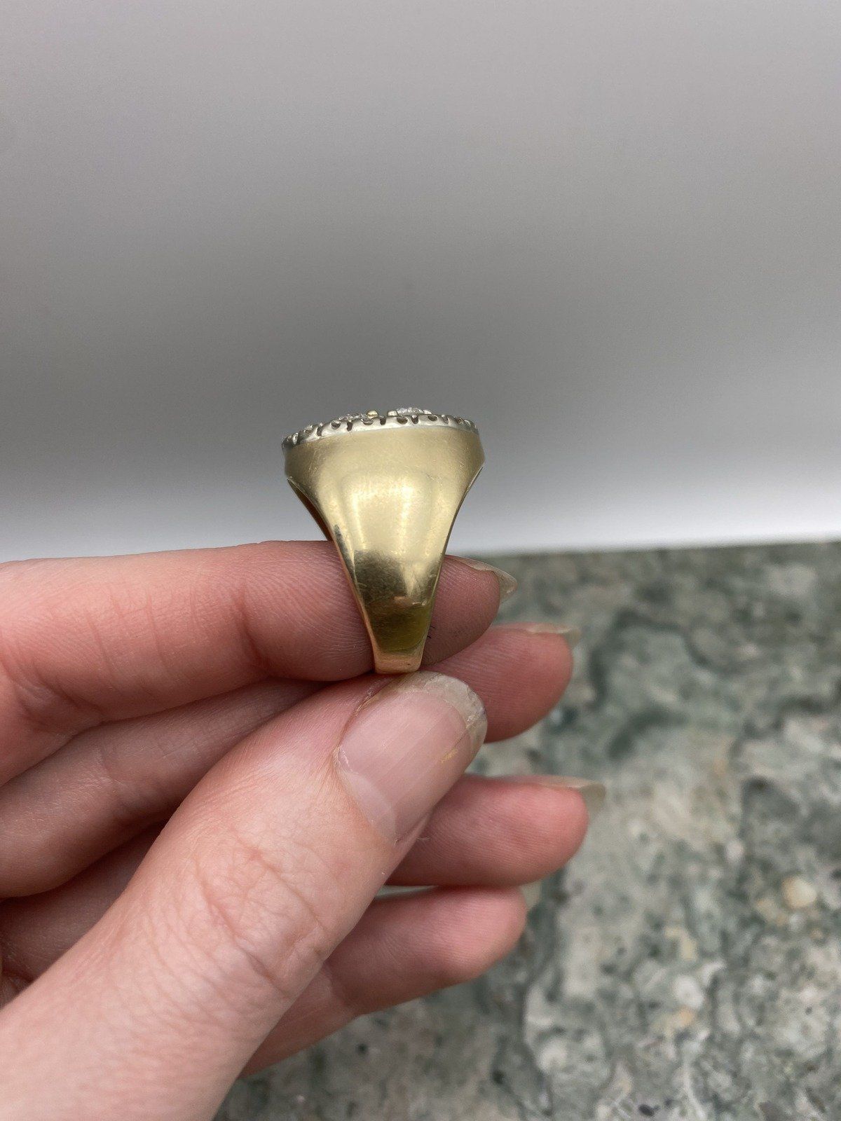 Men's Vintage 14k 1.4ct (Centers Only) Diamond Framed Signet Ring #2777 4