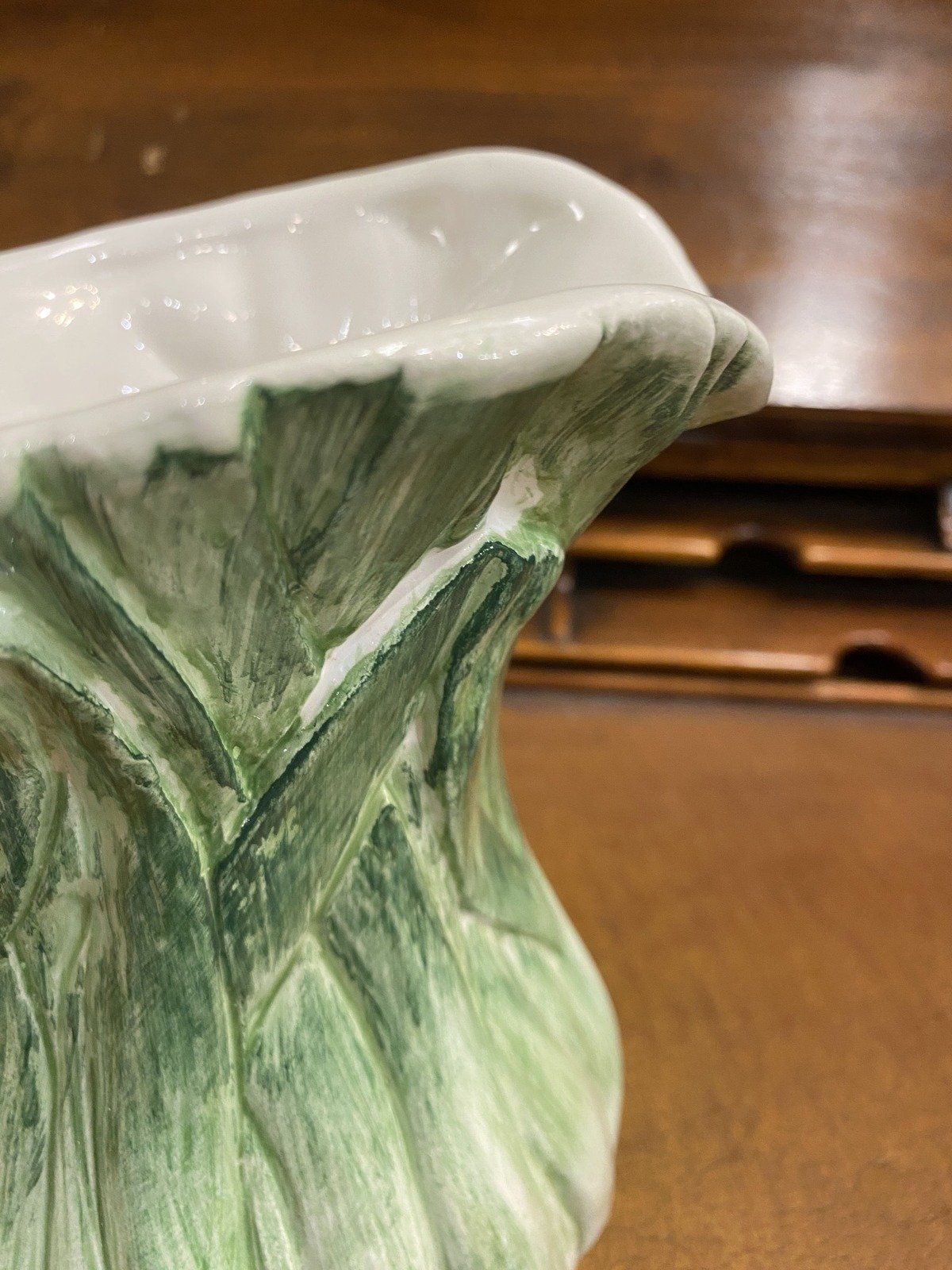 Italian Ceramic Majolica Scallion Drink Pitcher 9 6