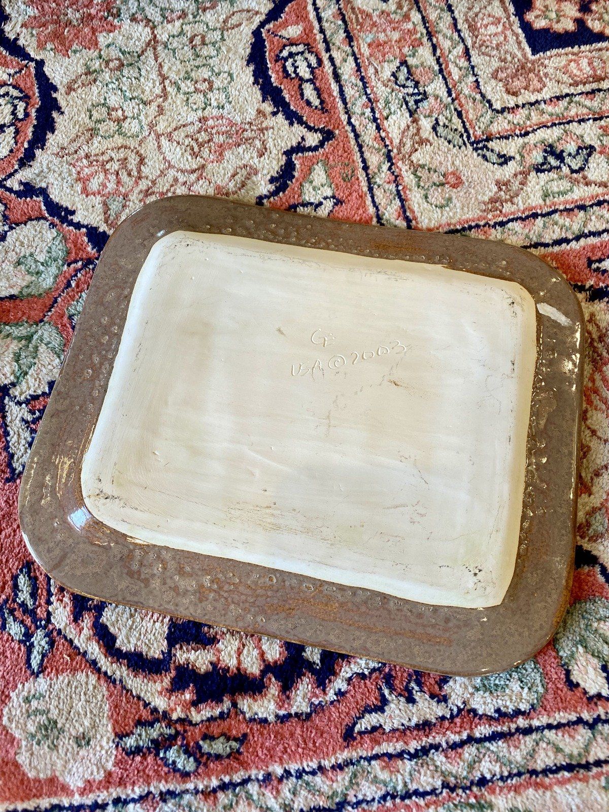 Vintage Rectangular 10 Good Earth Pottery Meat Serving Plate 6