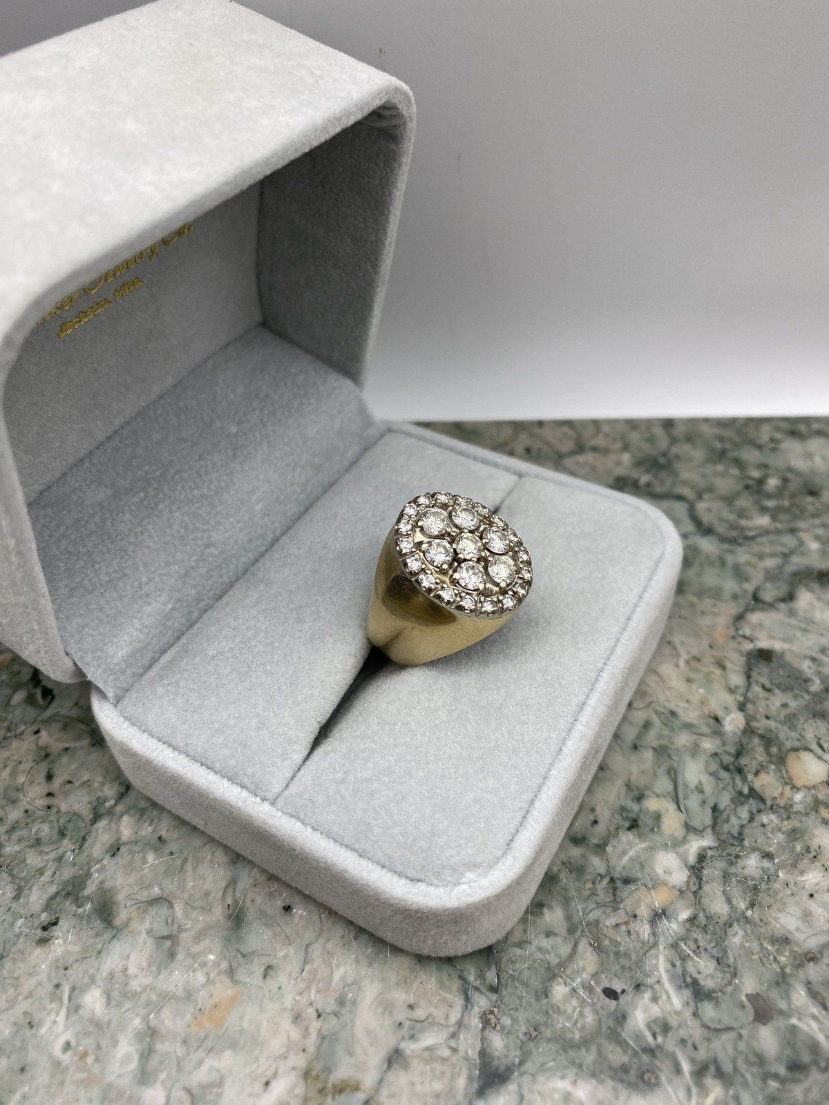 Men's Vintage 14k 1.4ct (Centers Only) Diamond Framed Signet Ring #2777 7