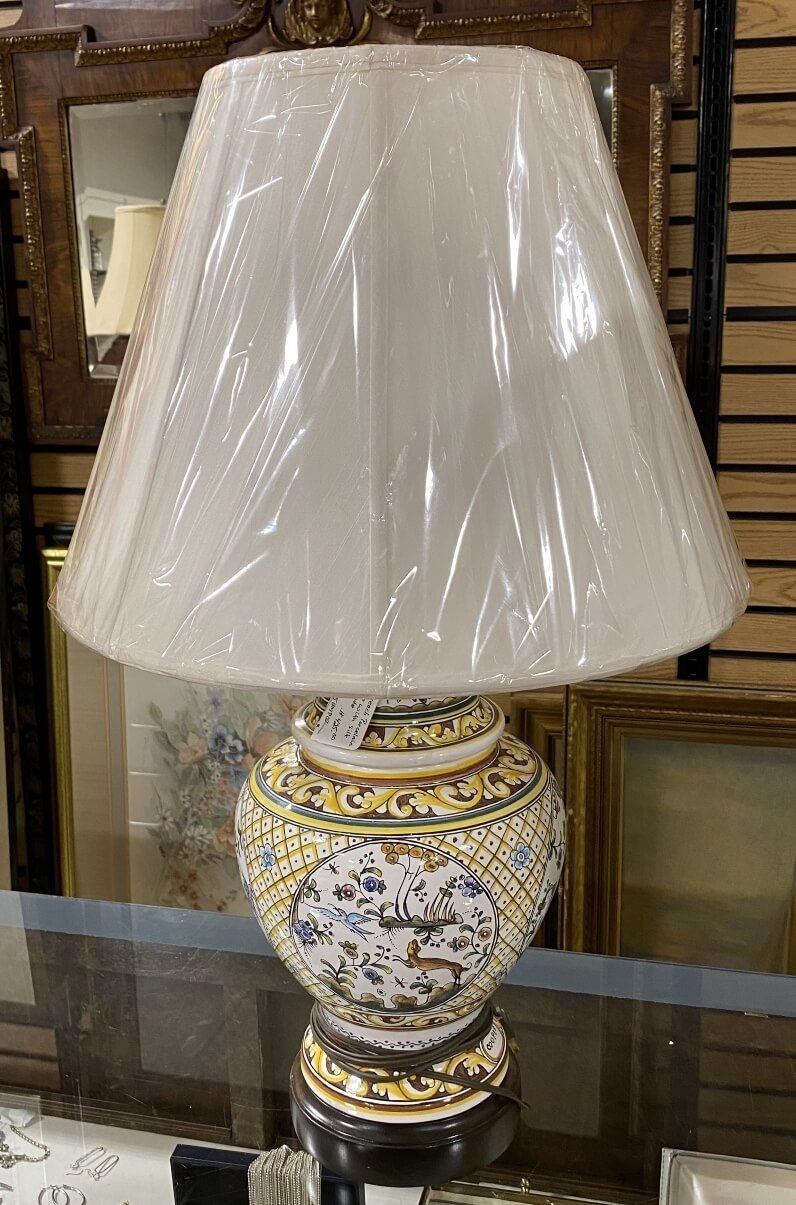 TERESA French Porcelain Lamp with Silk Shade