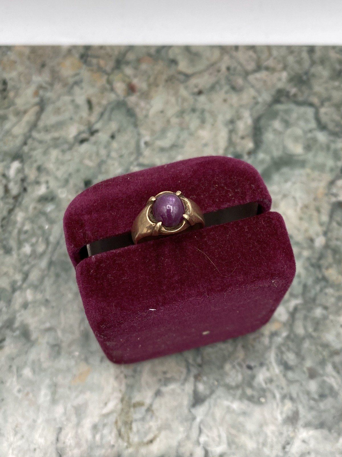 Very Old + Very Small Antique Bliss Ruby Belcher Set 10k Gold Pinky Ring 3