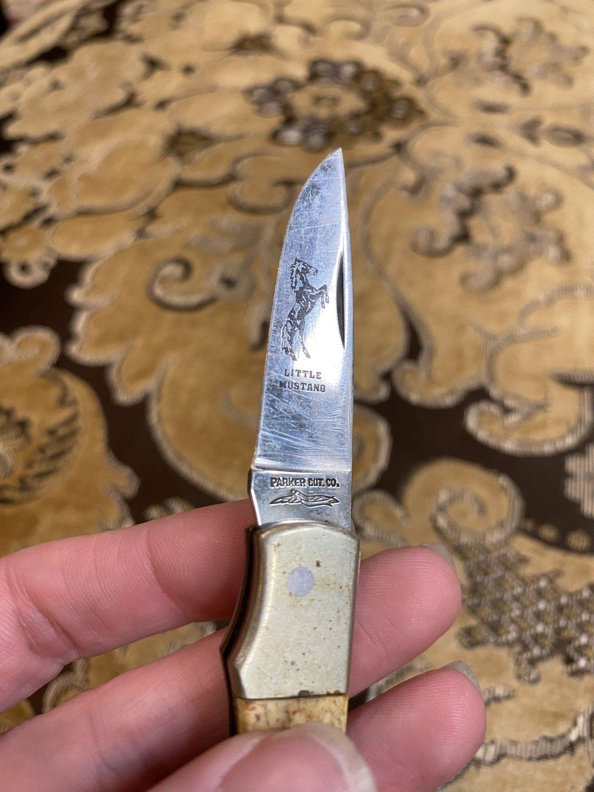 Parker Cut Co. Little Mustang Surgical Steel Japan Single Blade Vintage Pocket Knife 6