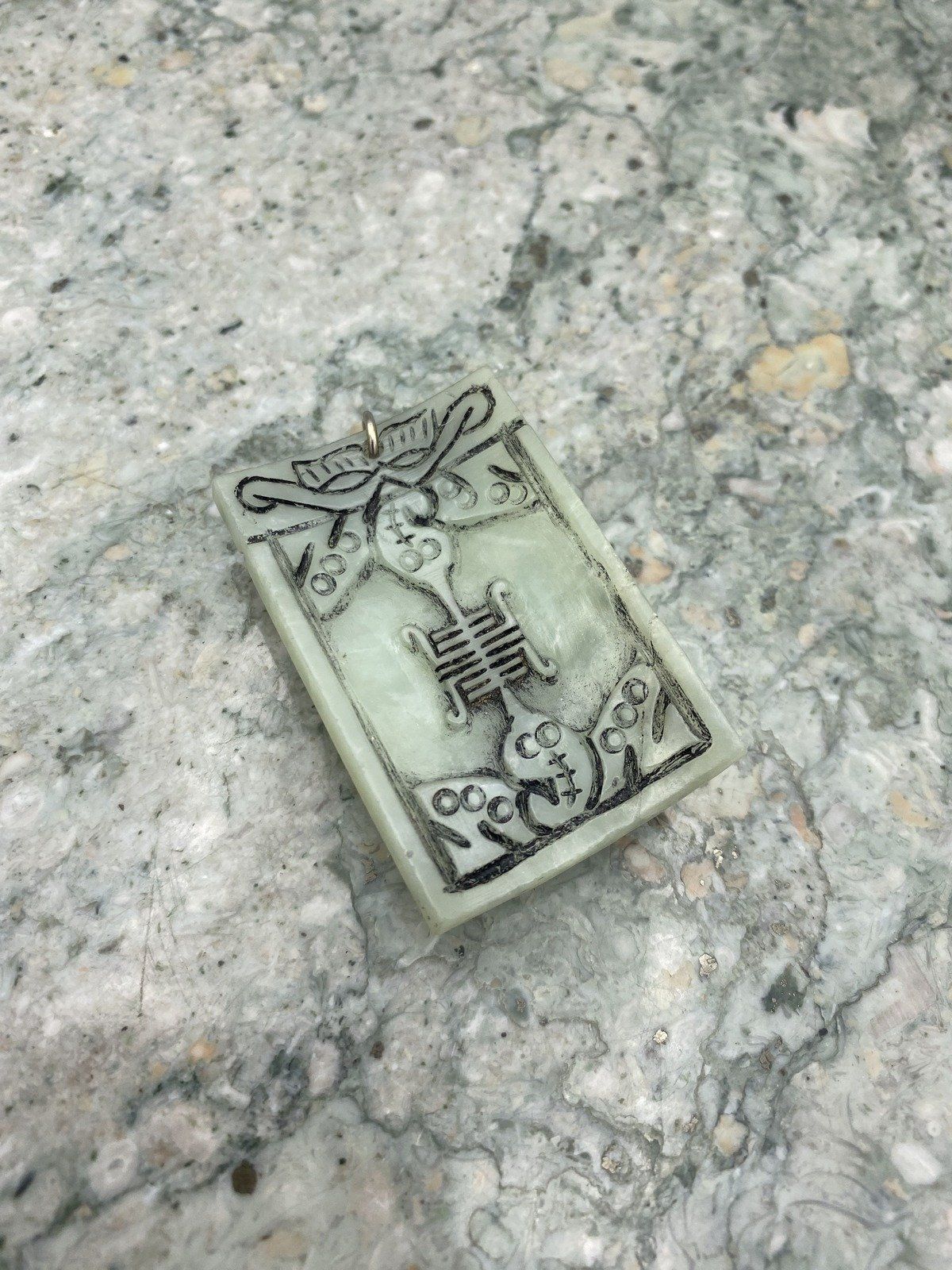 Vintage Natural Jade Dimensional Carved Dragon Pendant 5