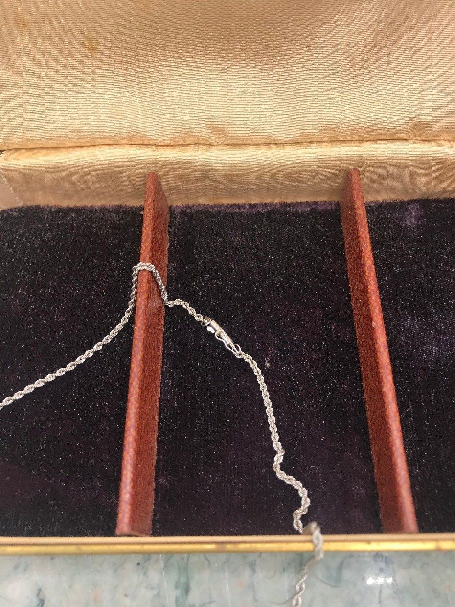 14k White Gold 20 Rope Chain Necklace 2