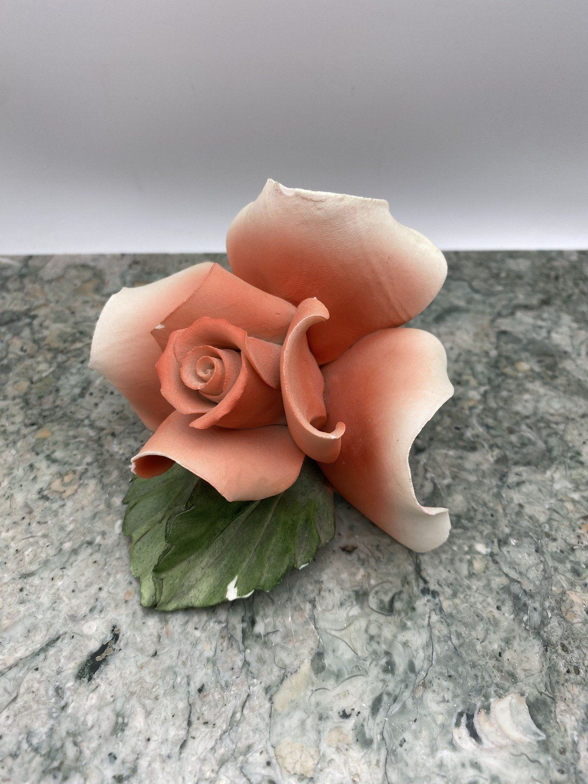 Capodimante Bisque Painted Dimension Rose Candle Stick Holder 3