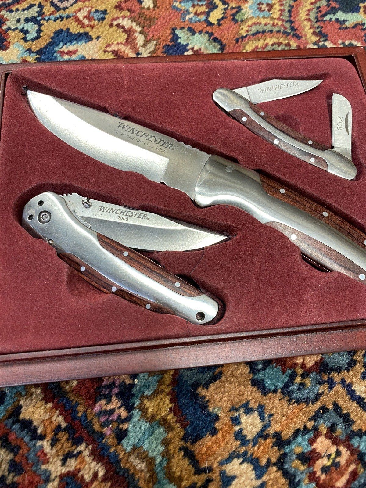 Nearly Vintage Winchester c.2008 Limited Ed. 3x Pocket Knife Box Set 6
