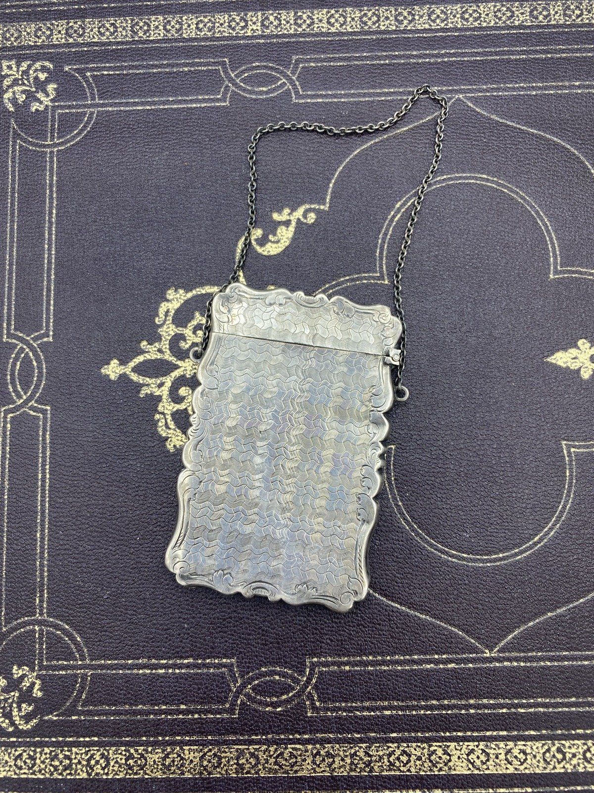 Antique c.1858 Sterling Silver Chatelaine Dance/Notecard Holder 9