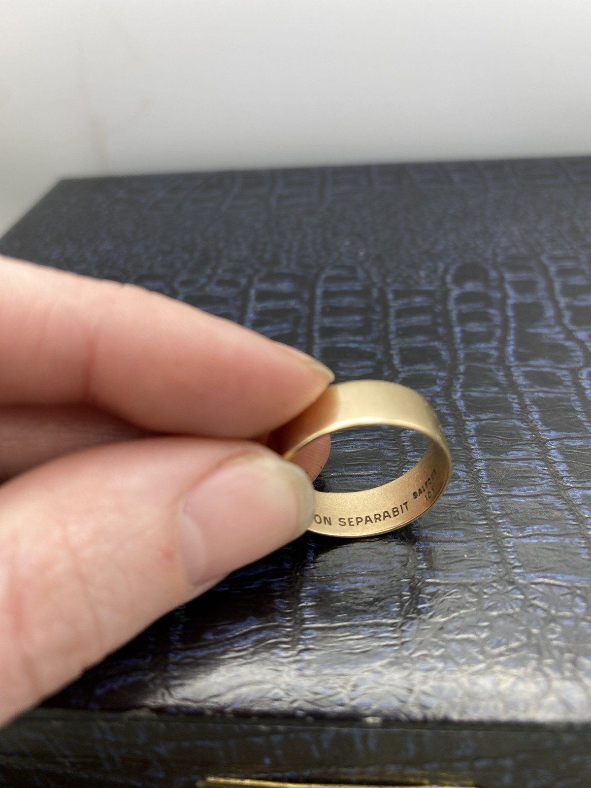 Men's Antique Balfor 10k Rose Gold Scottish Rite Free Masonry Wide MM Ring Band 3