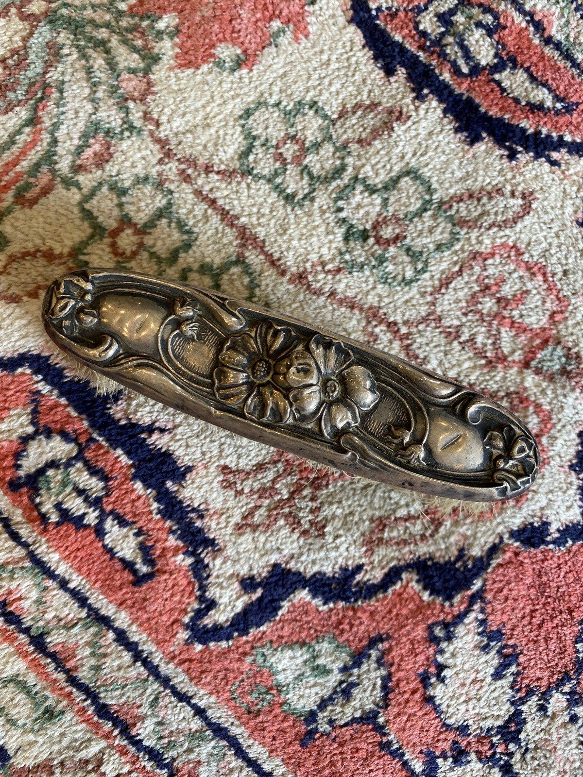 Antique Art Nouveau Floral Elongated Brush #586 2