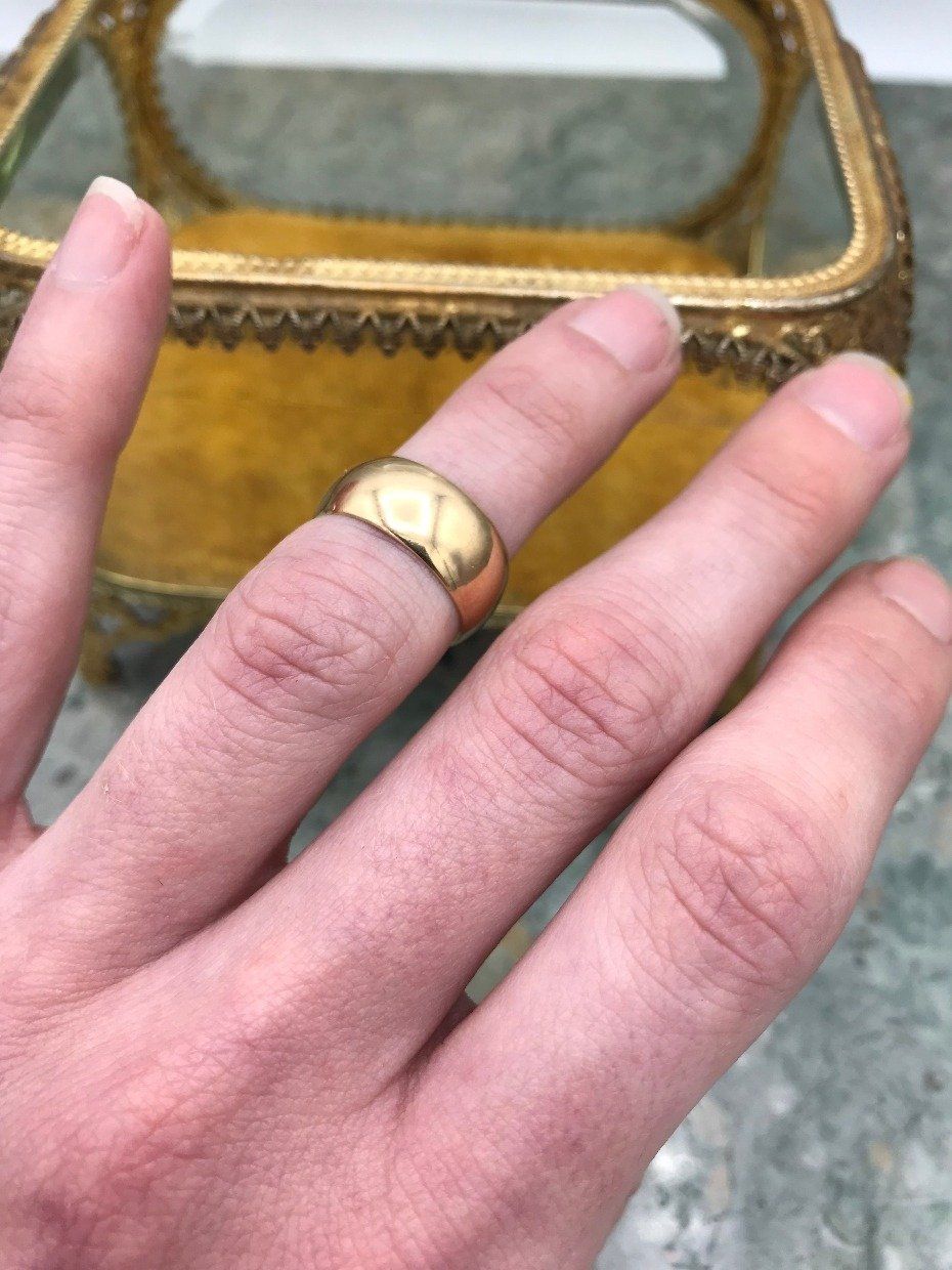Antique Victorian 18k Gold 7mm Wide Ring Band 5