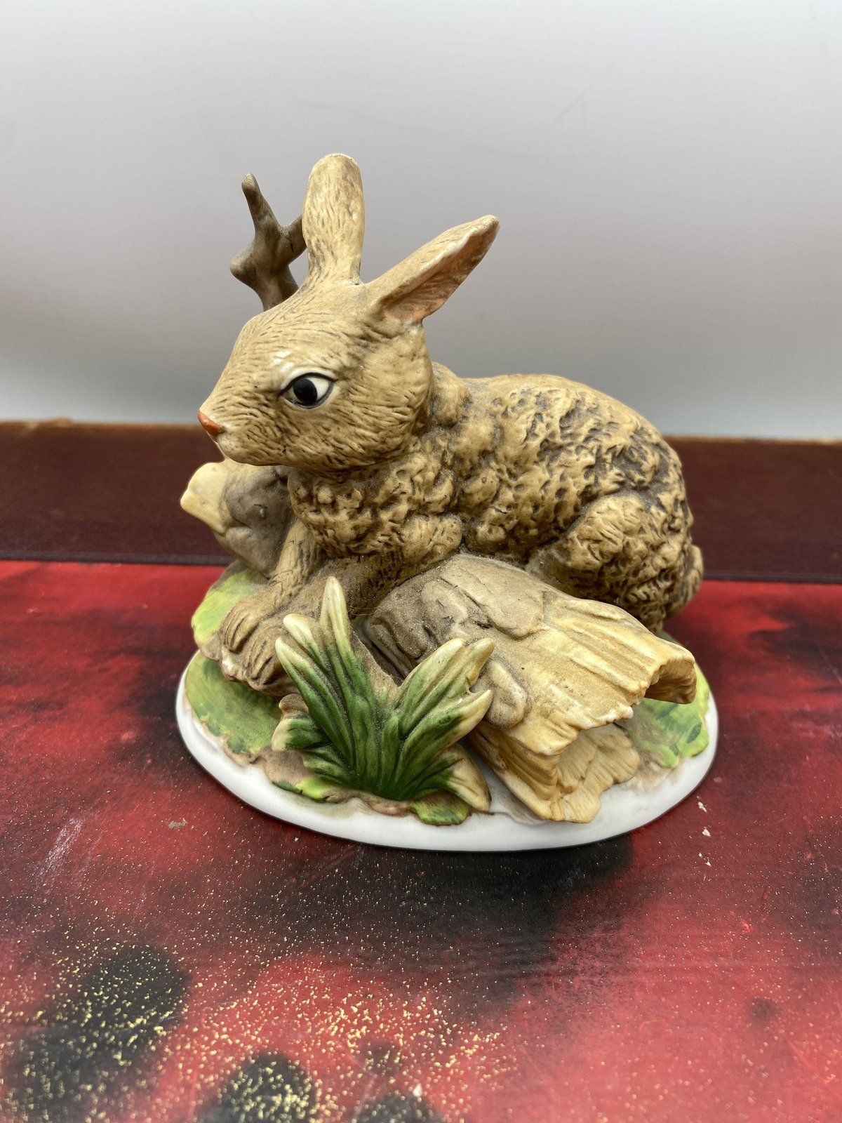 Bisque Porcelain Painted Rabbit