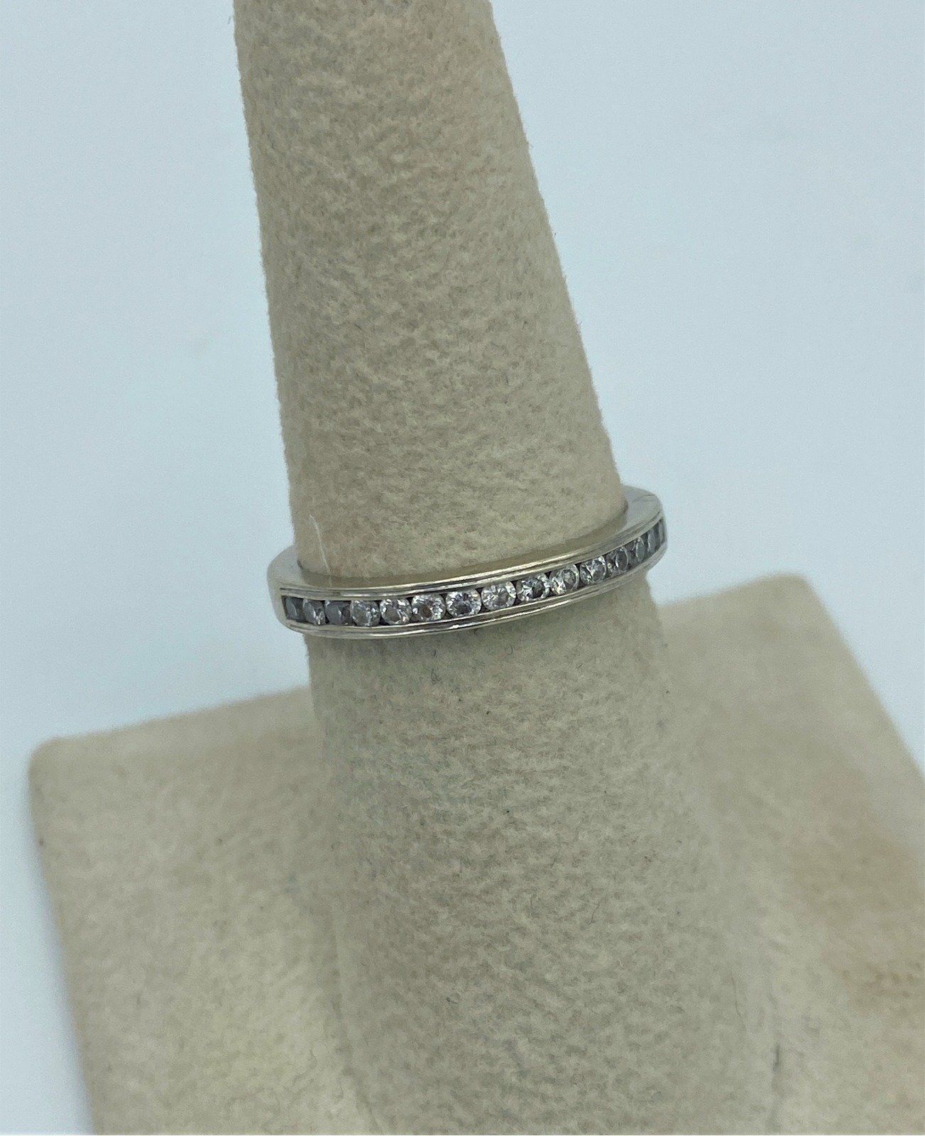 14k White Gold Channel Set Diamond Band 2