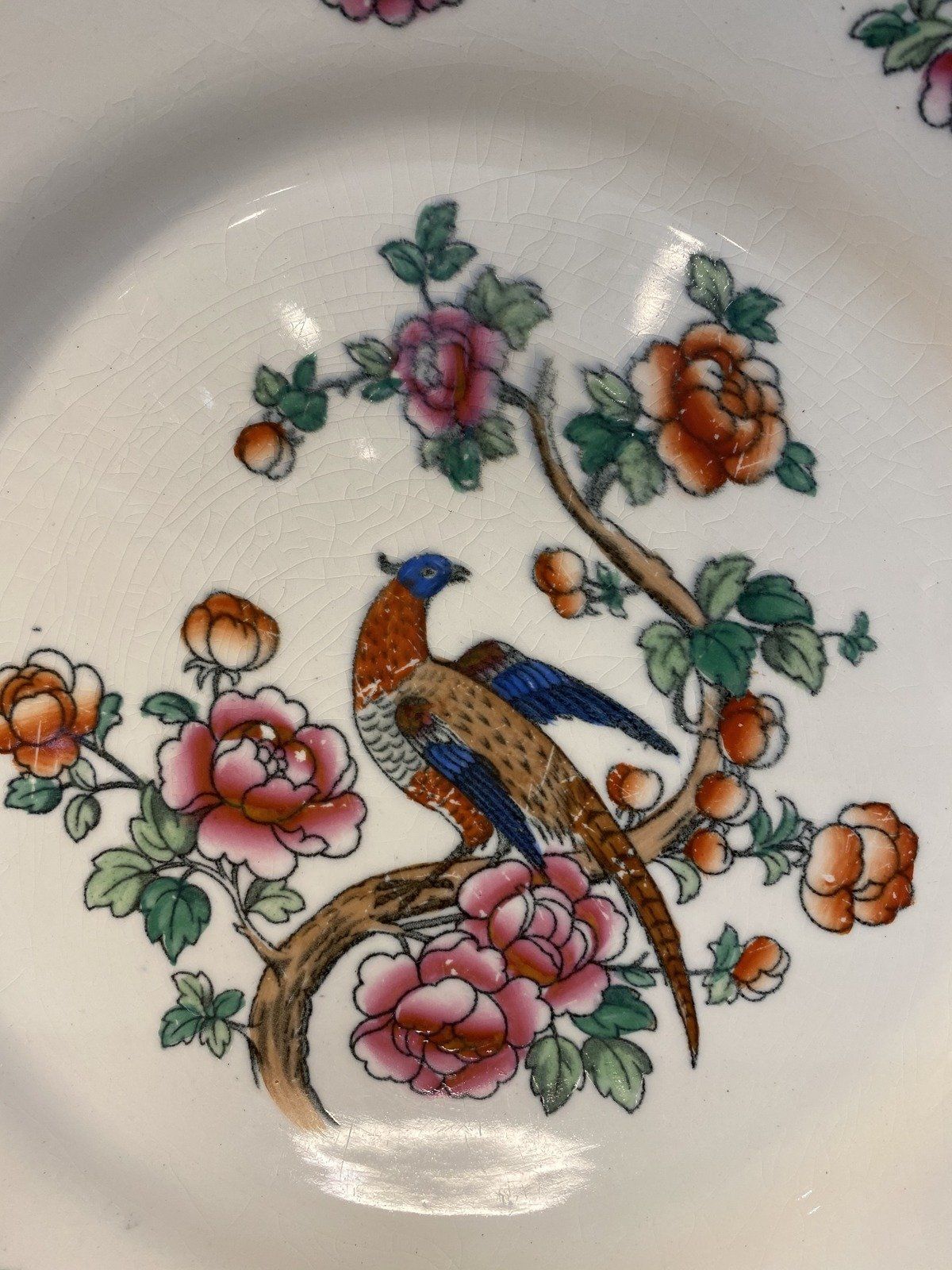 (4) Antique 1880's  Whieldon Ware PHEASANT Plate 2