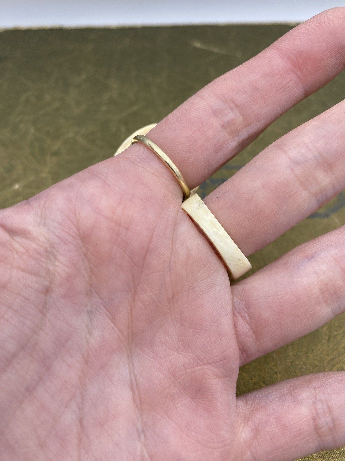 Organic Minimalistic Bone + Horn Carved Ring 6