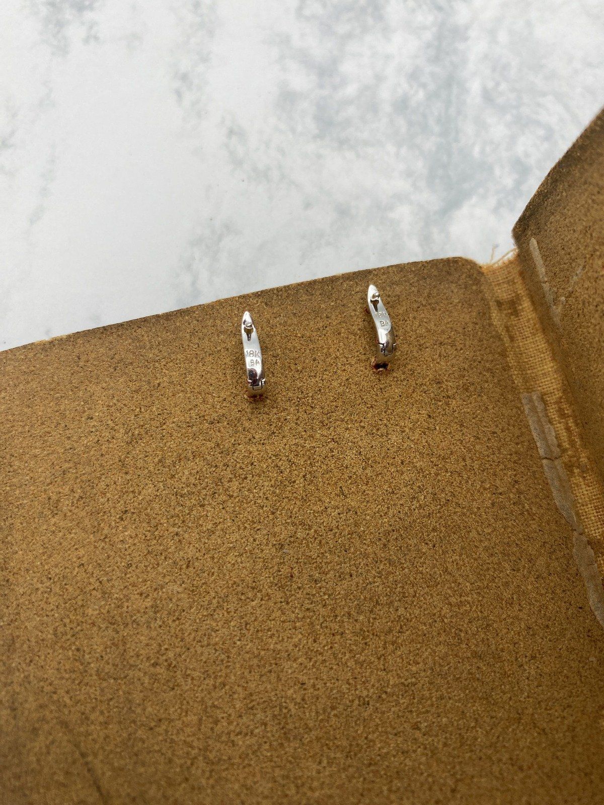 Modernist 18k White Gold Bezel Set Diamond Articulated Linear Drop Earrings 11