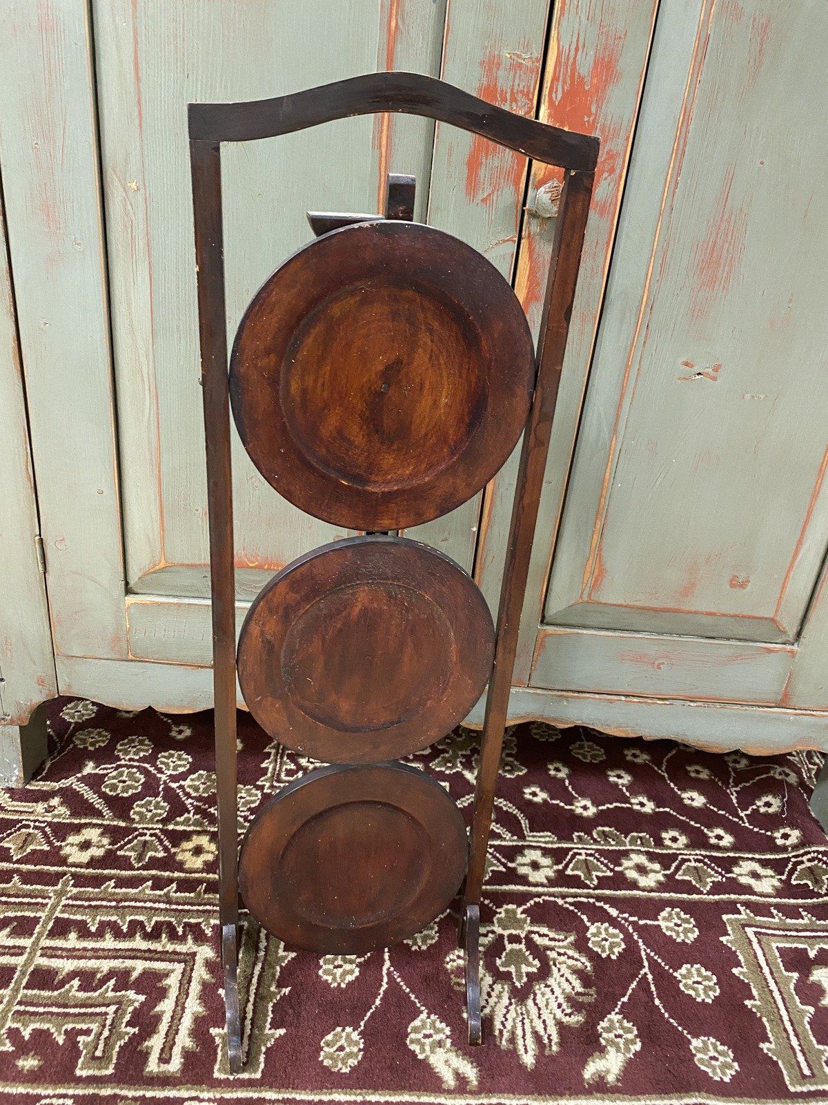 Vintage Collapsible Plant Stand/Pie Rest w Round Shelves 3